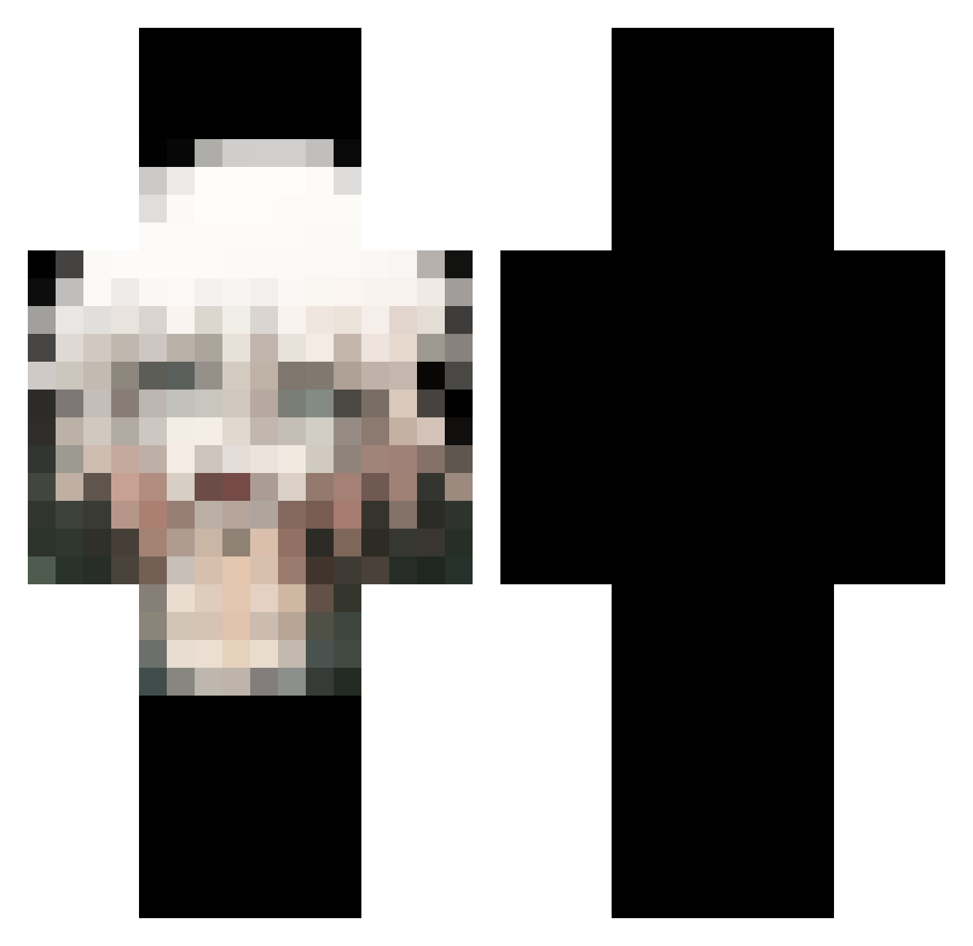 avoidtheshaft Minecraft skin, front and back view