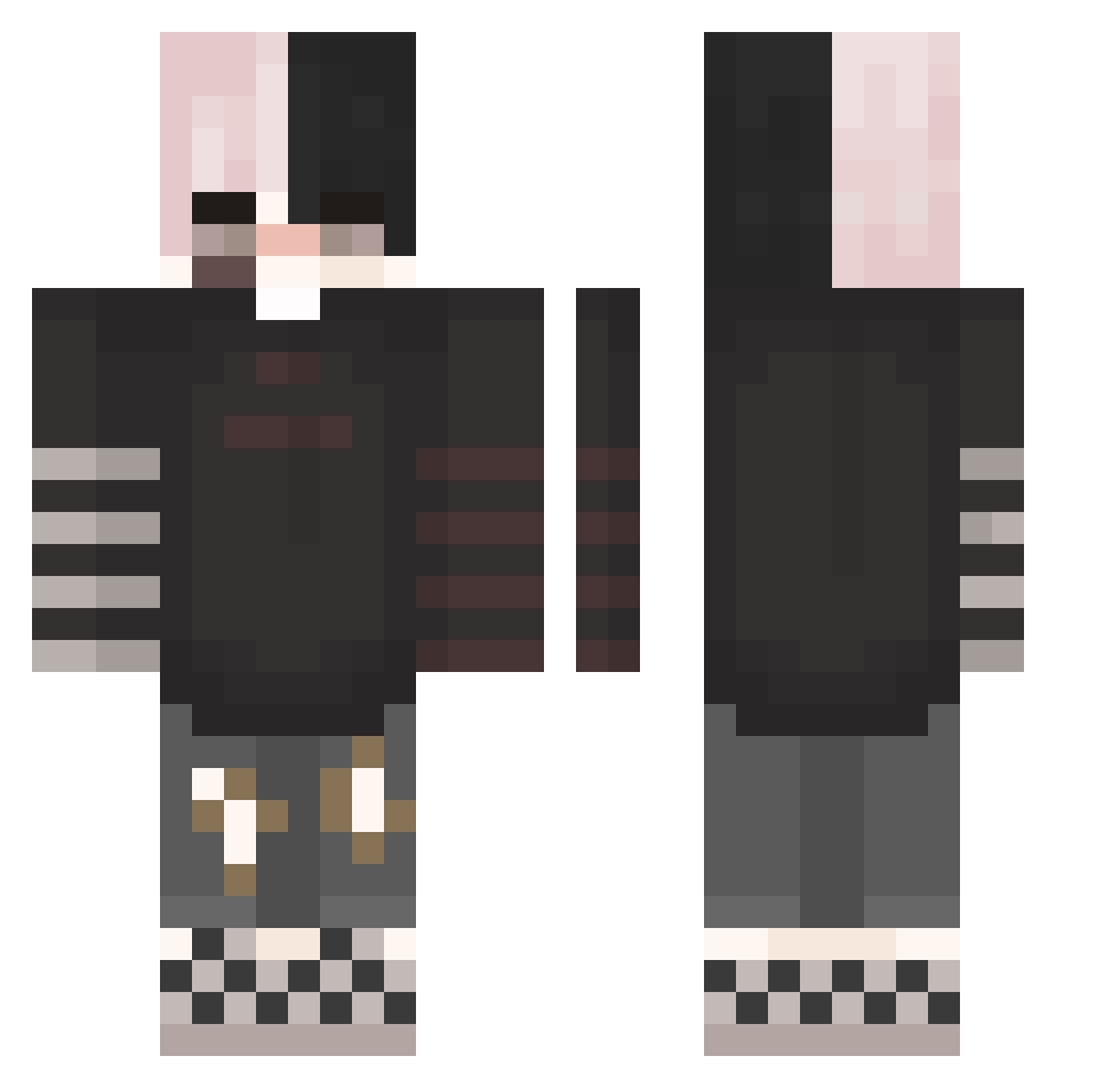 RainerLuck Minecraft skin, front and back view