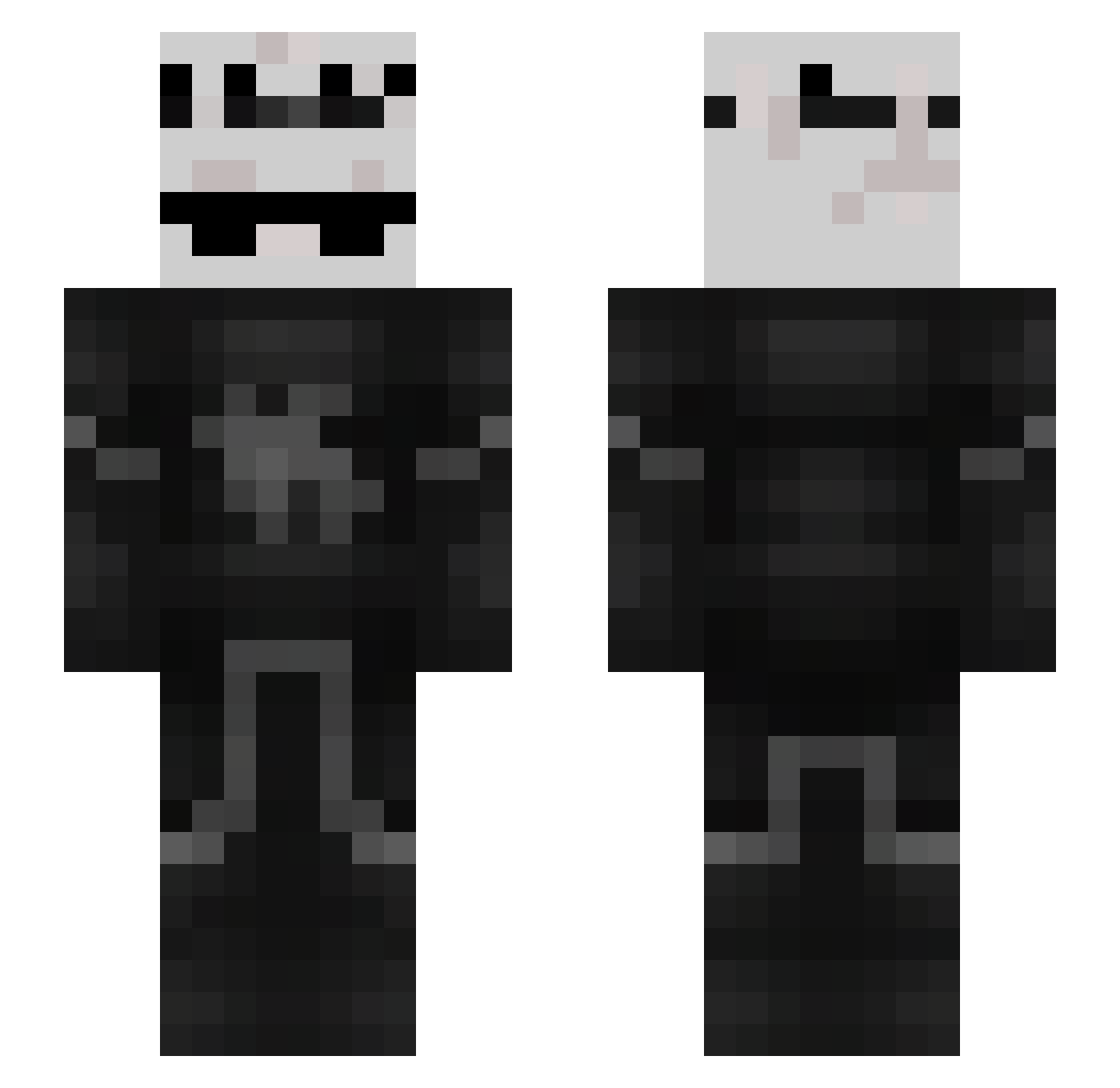 ItzChrxn0 Minecraft skin, front and back view