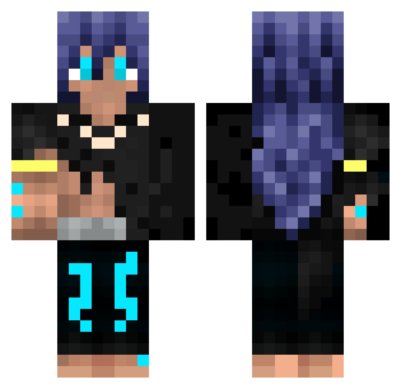 TrueTNT Minecraft skin, front and back view