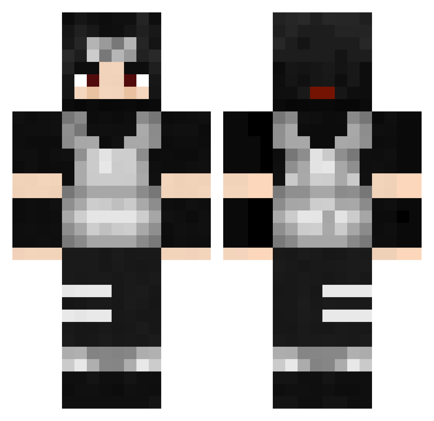sametwtf Minecraft skin, front and back view