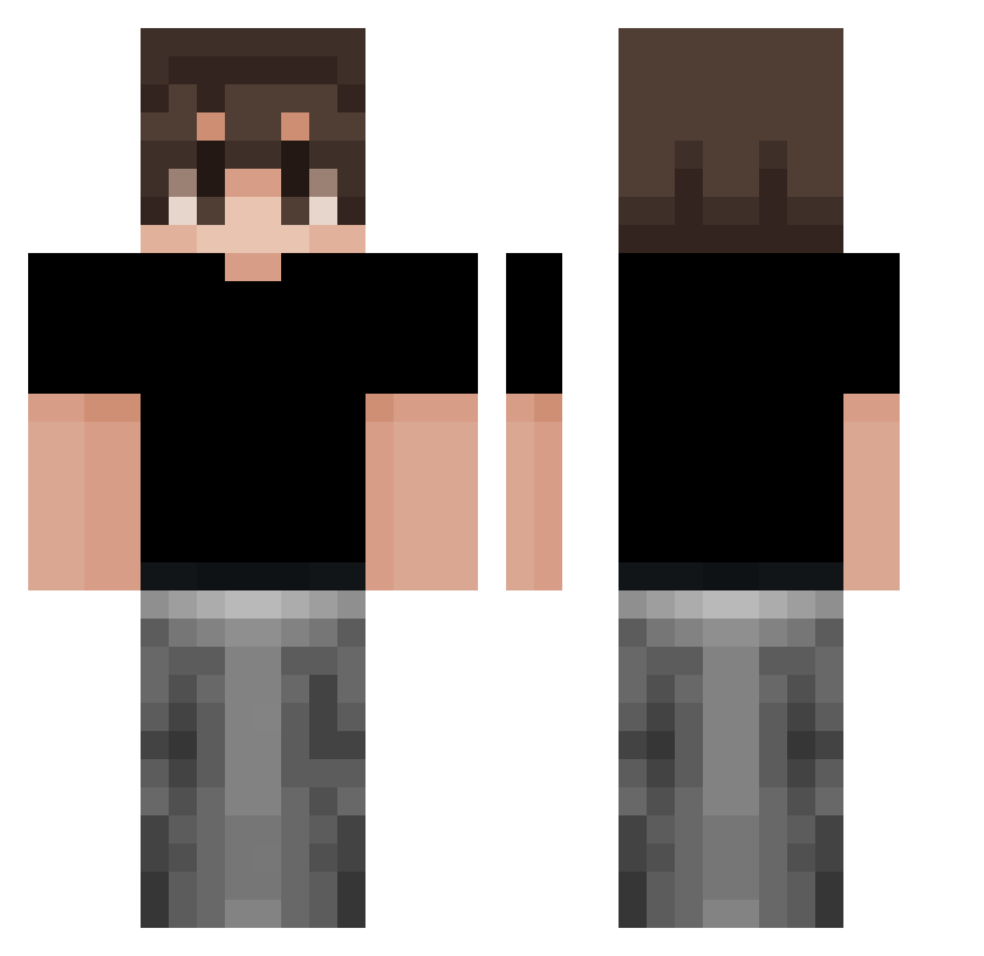 prostaatkanker Minecraft skin, front and back view