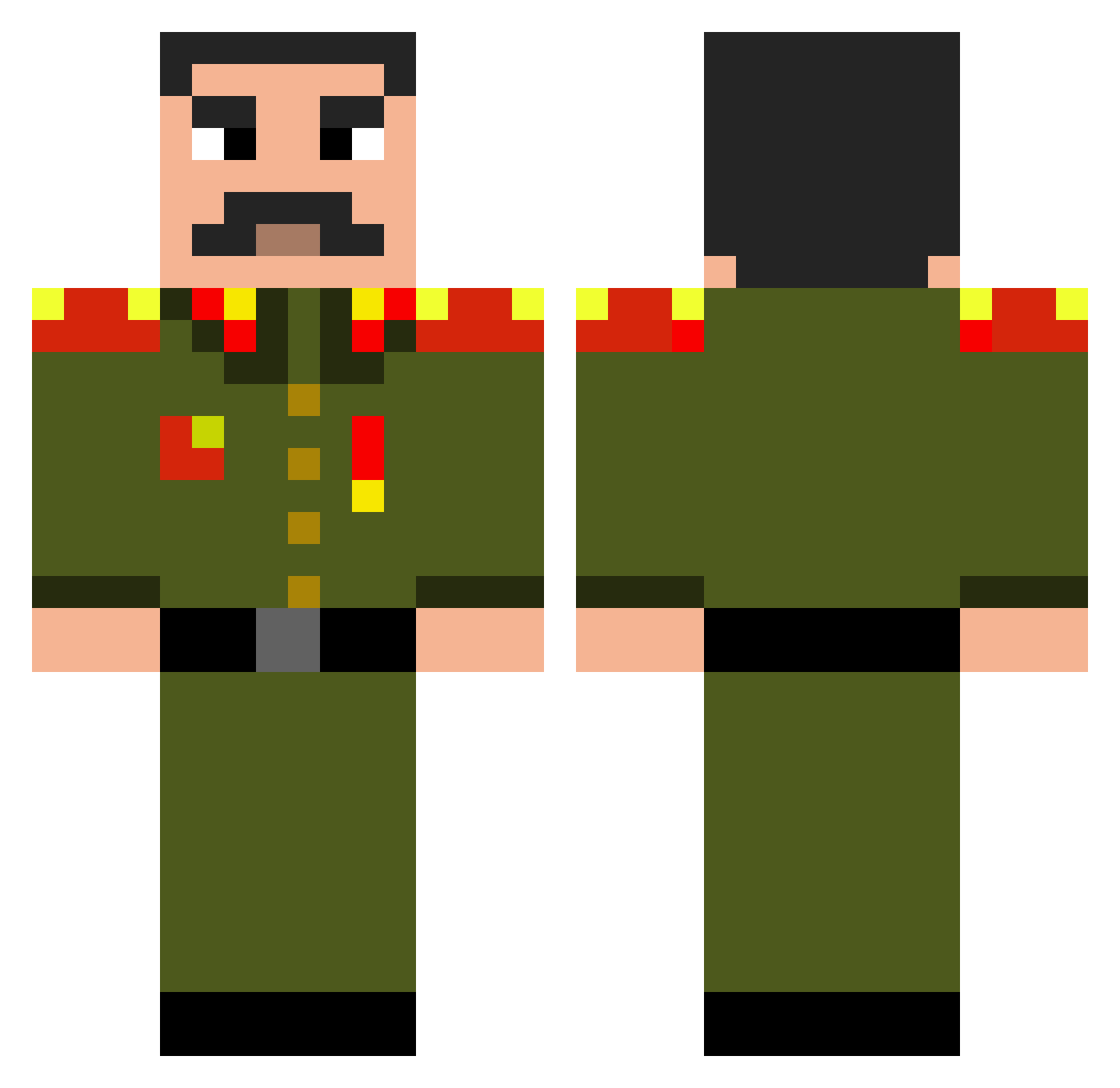 Pabt Minecraft skin, front and back view