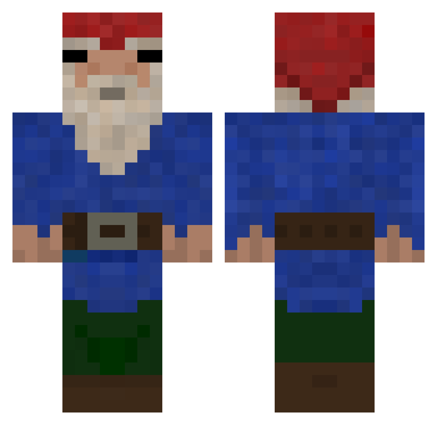 Guachis Minecraft skin, front and back view