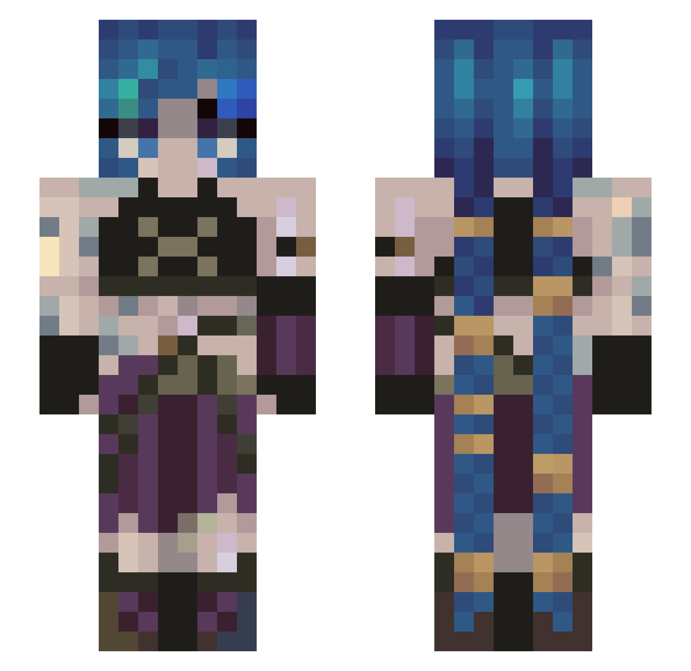Irgendjemand35 Minecraft skin, front and back view