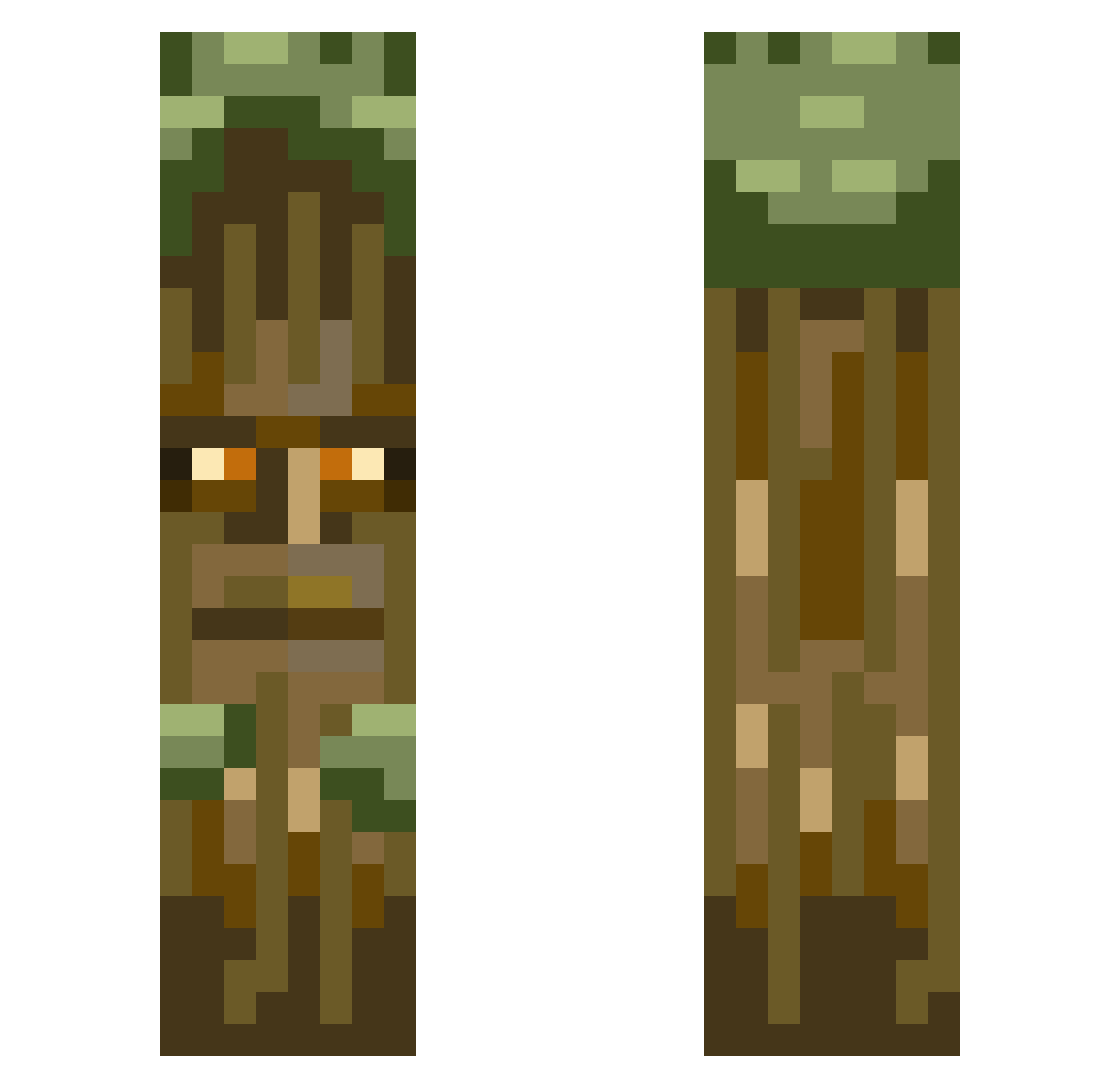 Shawao Minecraft skin, front and back view