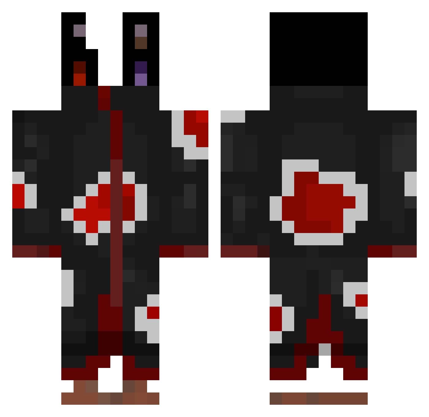 Nexxoman Minecraft skin, front and back view