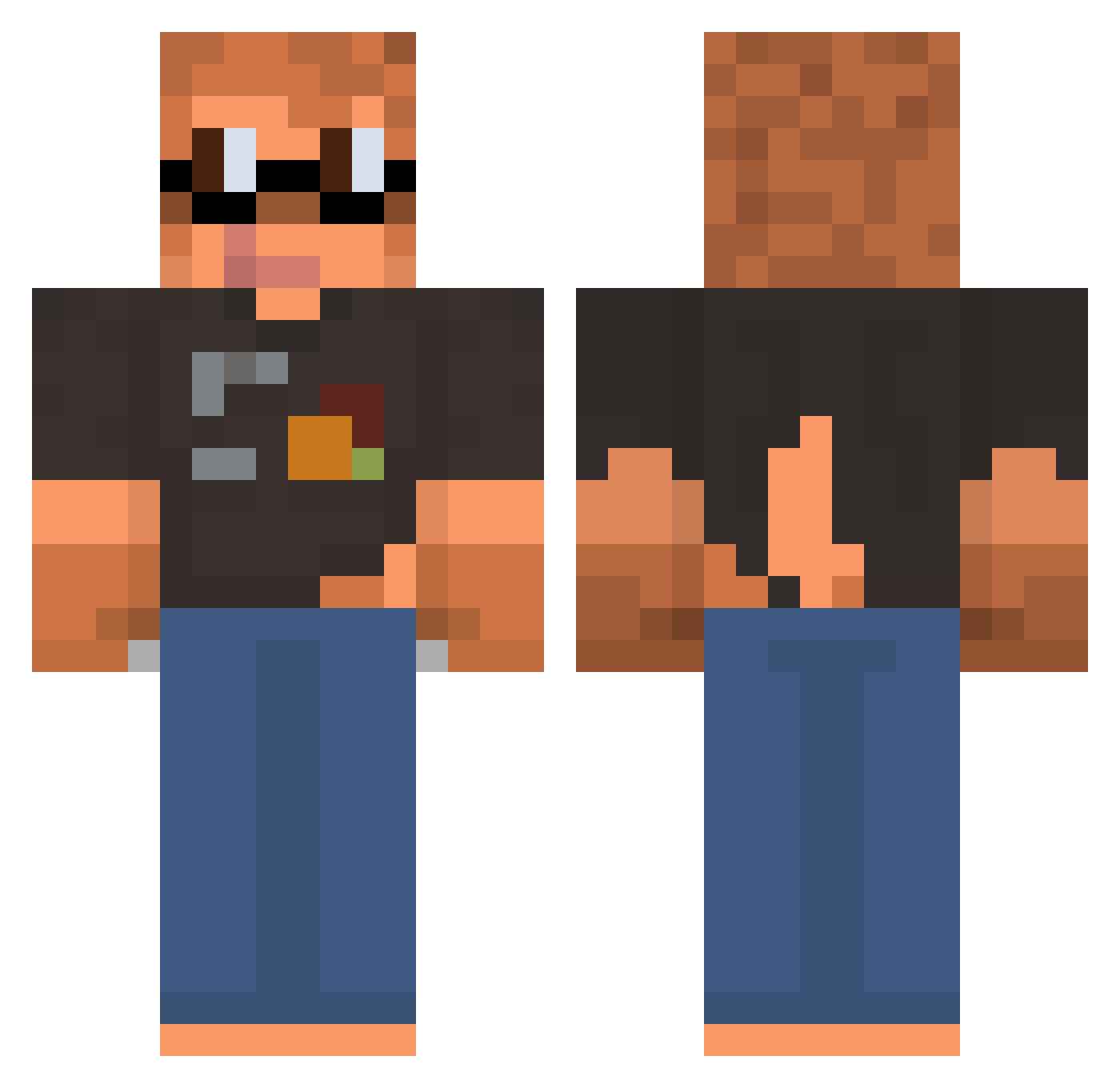 PolarScicle Minecraft skin, front and back view