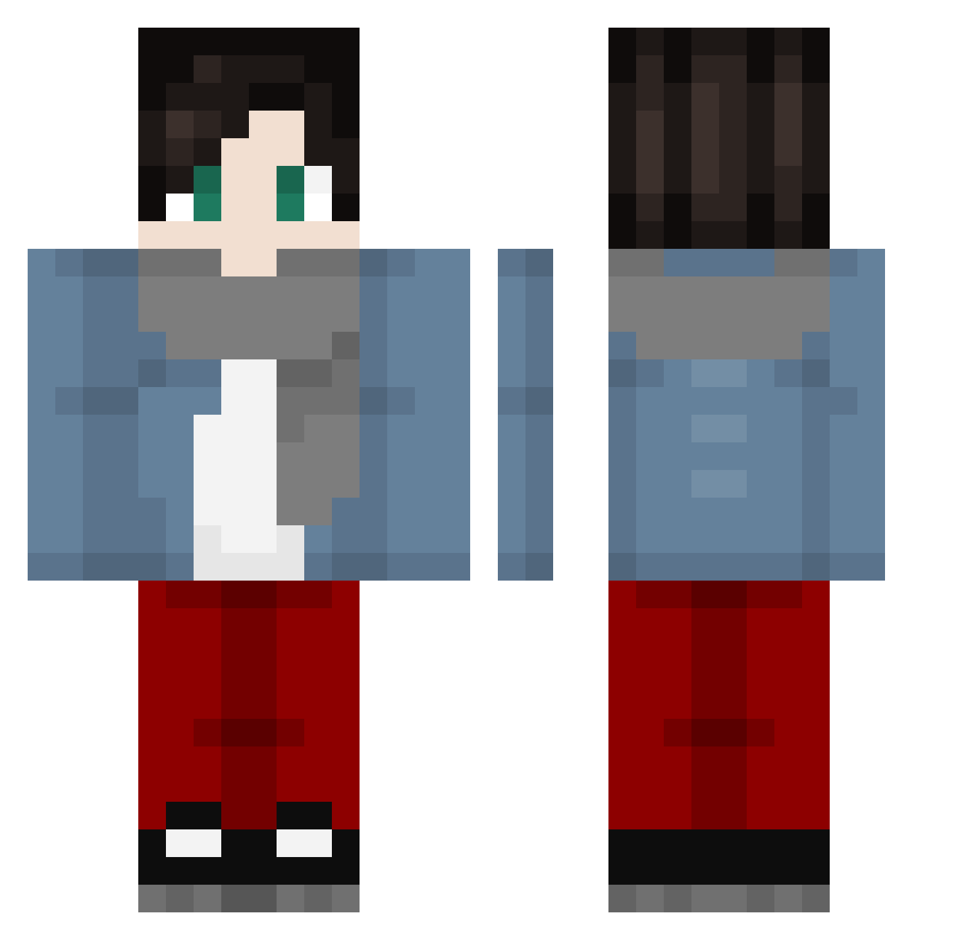 XtremeMelsonb01 Minecraft skin, front and back view