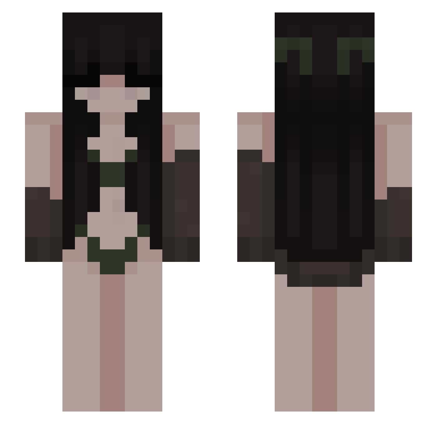 hsyluv Minecraft skin, front and back view