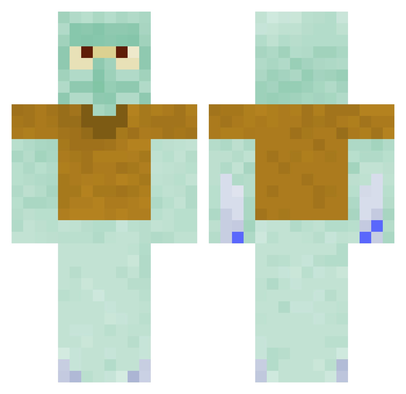 Undecidings Minecraft skin, front and back view