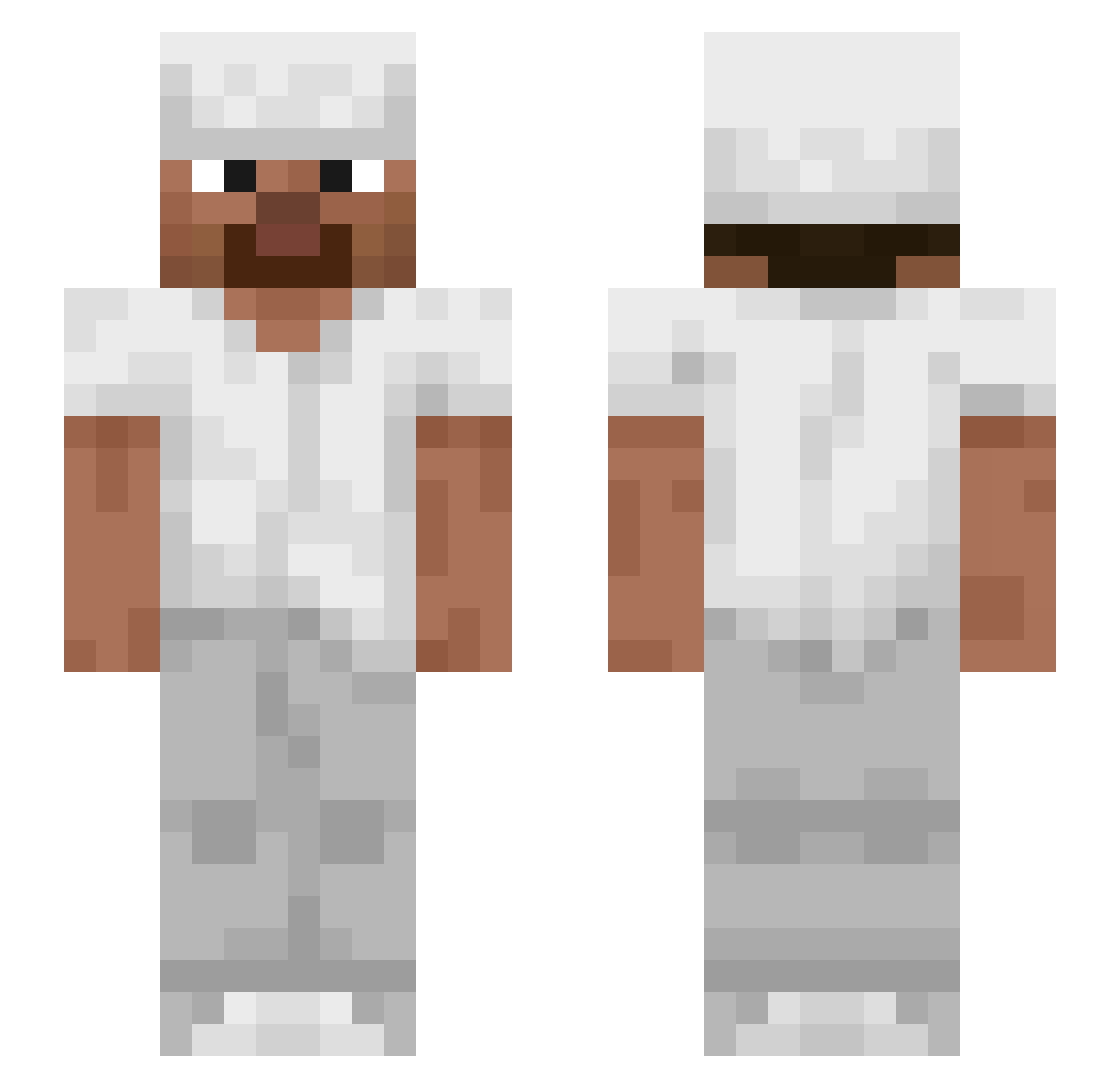 dvnq Minecraft skin, front and back view