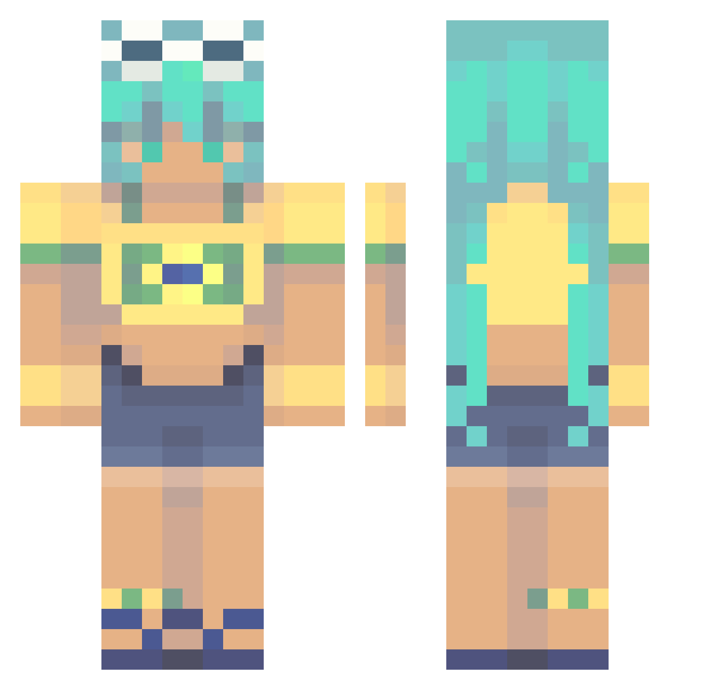 obb12444 Minecraft skin, front and back view