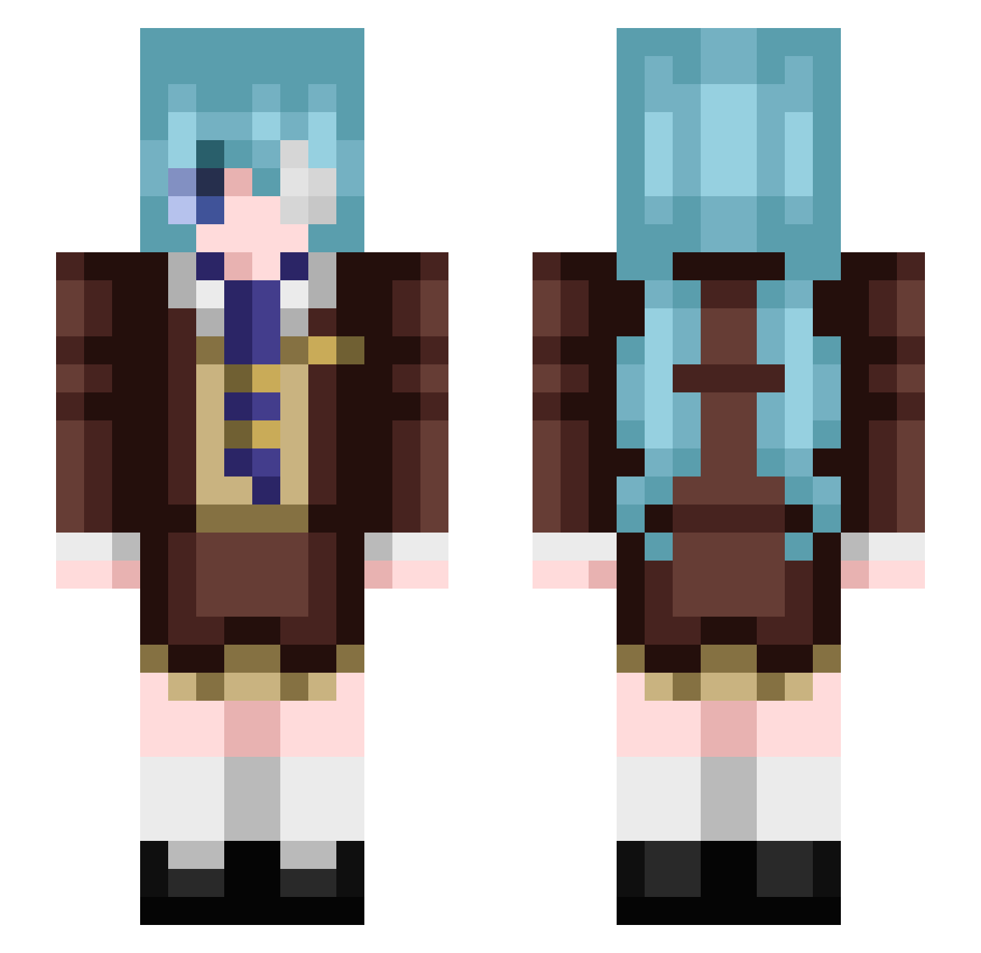 SUMOLOVERDARK Minecraft skin, front and back view