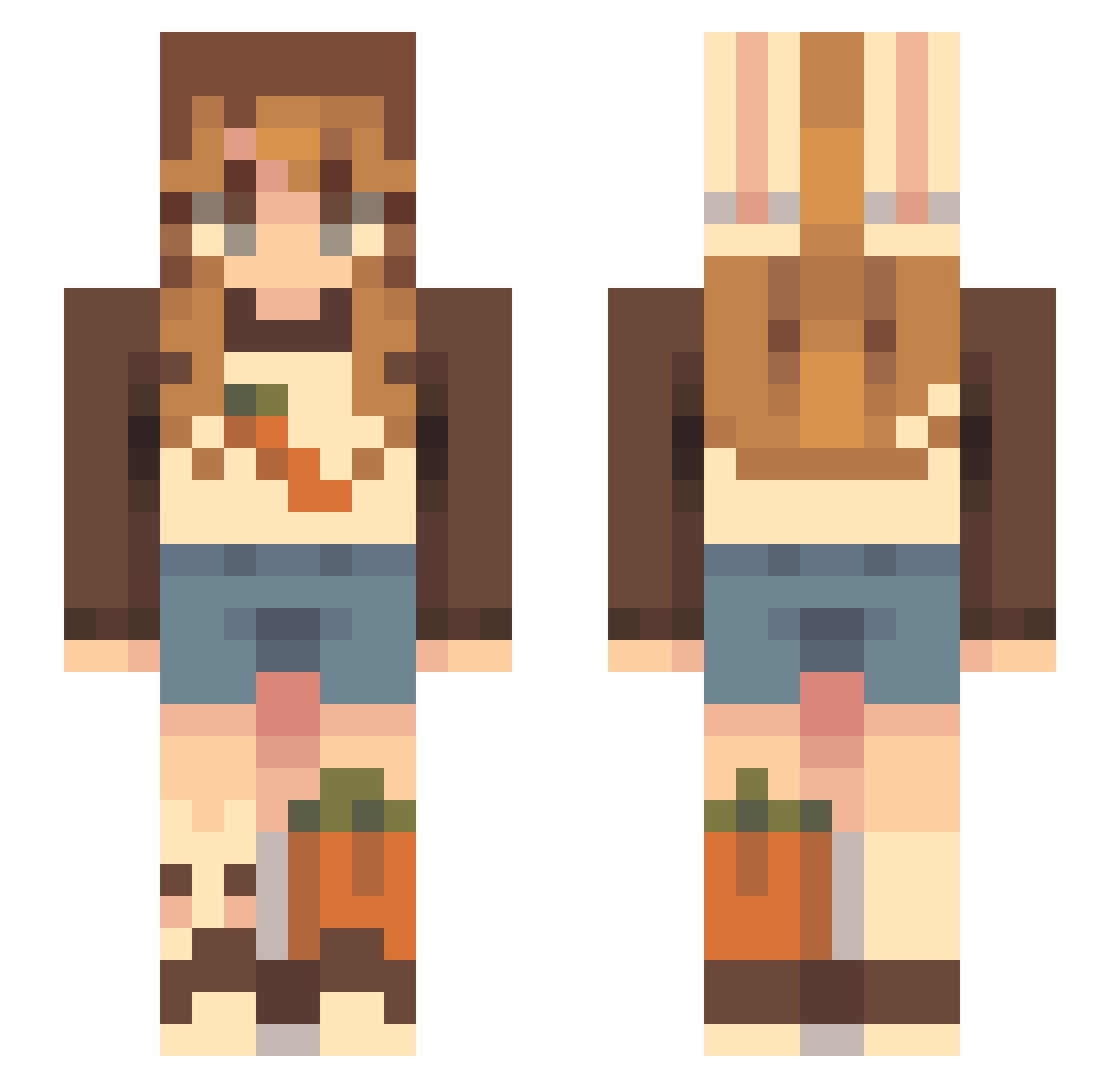 RitzyRoo Minecraft skin, front and back view