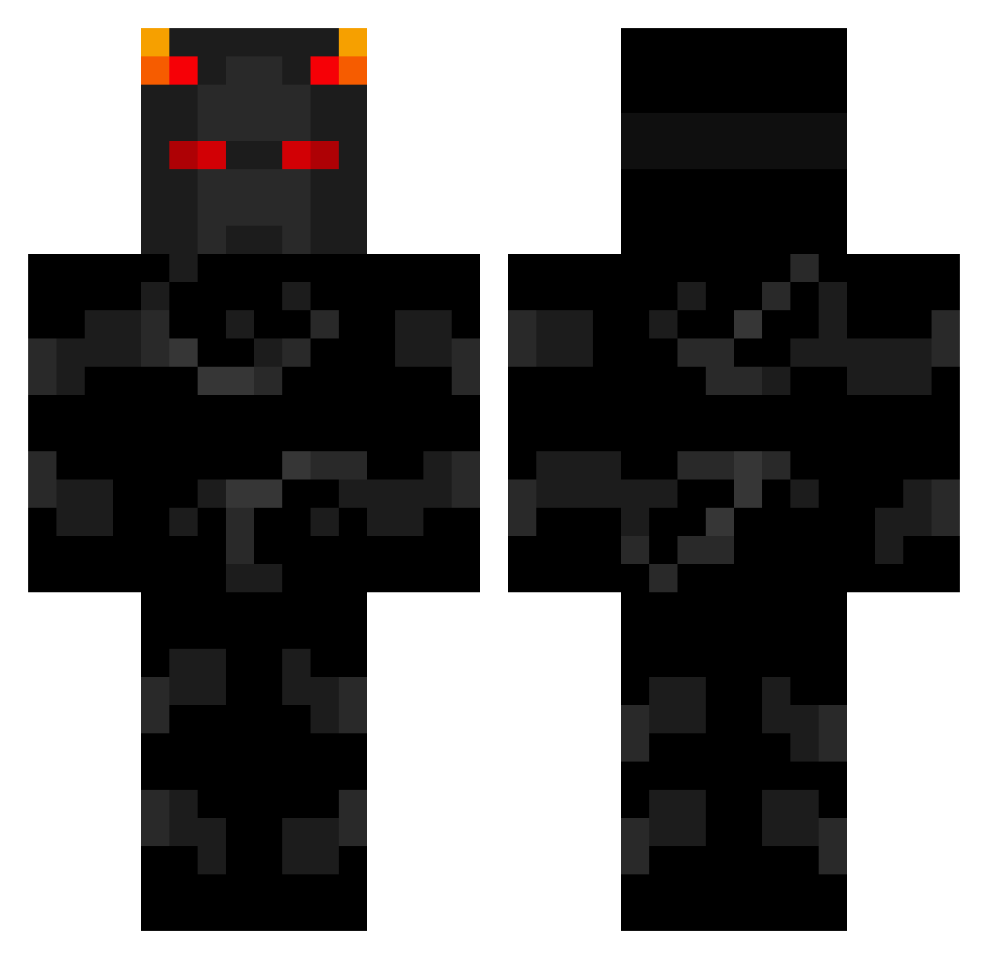 DarkMoonWarden Minecraft skin, front and back view