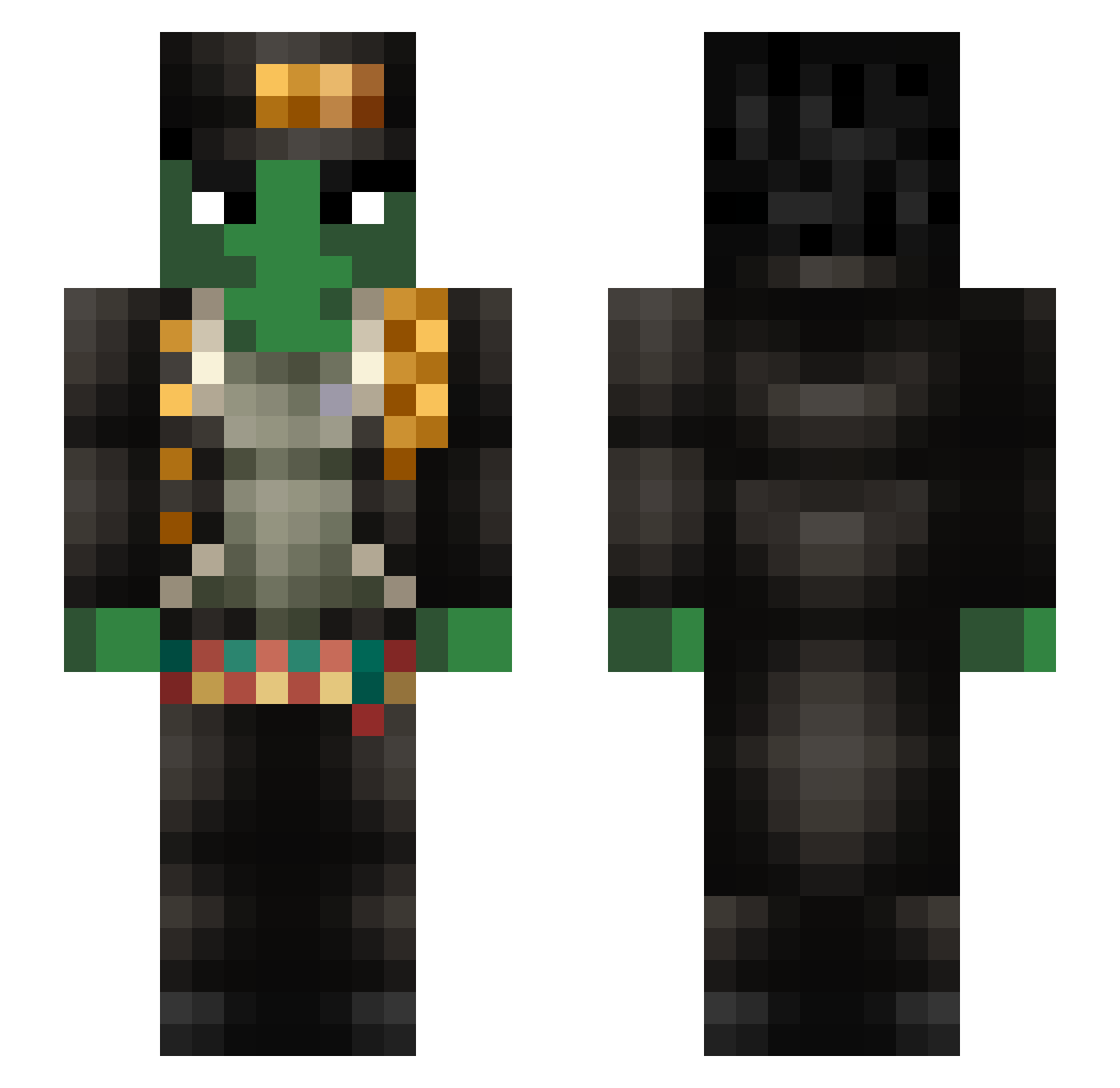 Adeadguyyouknow Minecraft skin, front and back view