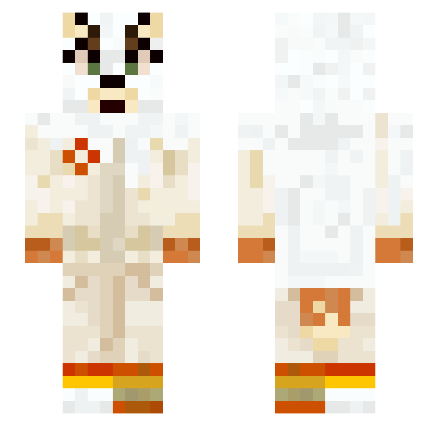 deedsee Minecraft skin, front and back view