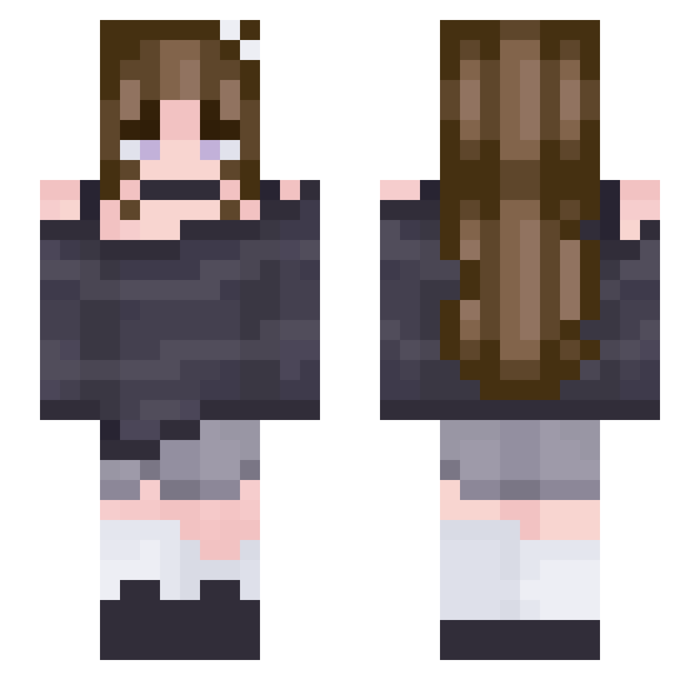 _VioletAbyss_ Minecraft skin, front and back view
