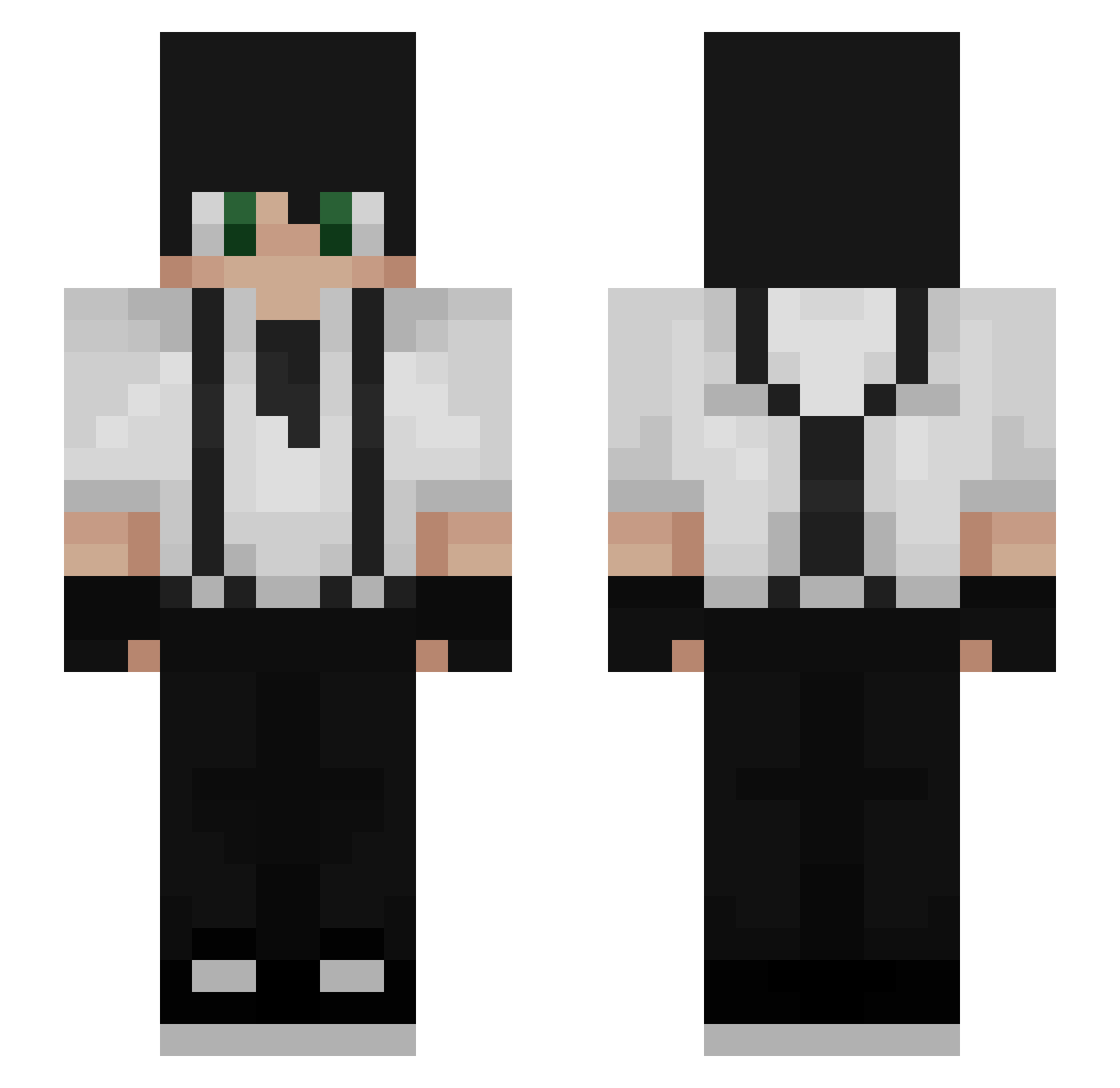 Sikubis Minecraft skin, front and back view