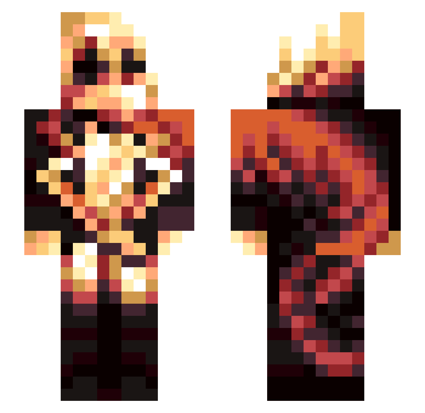AtheraZ Minecraft skin, front and back view