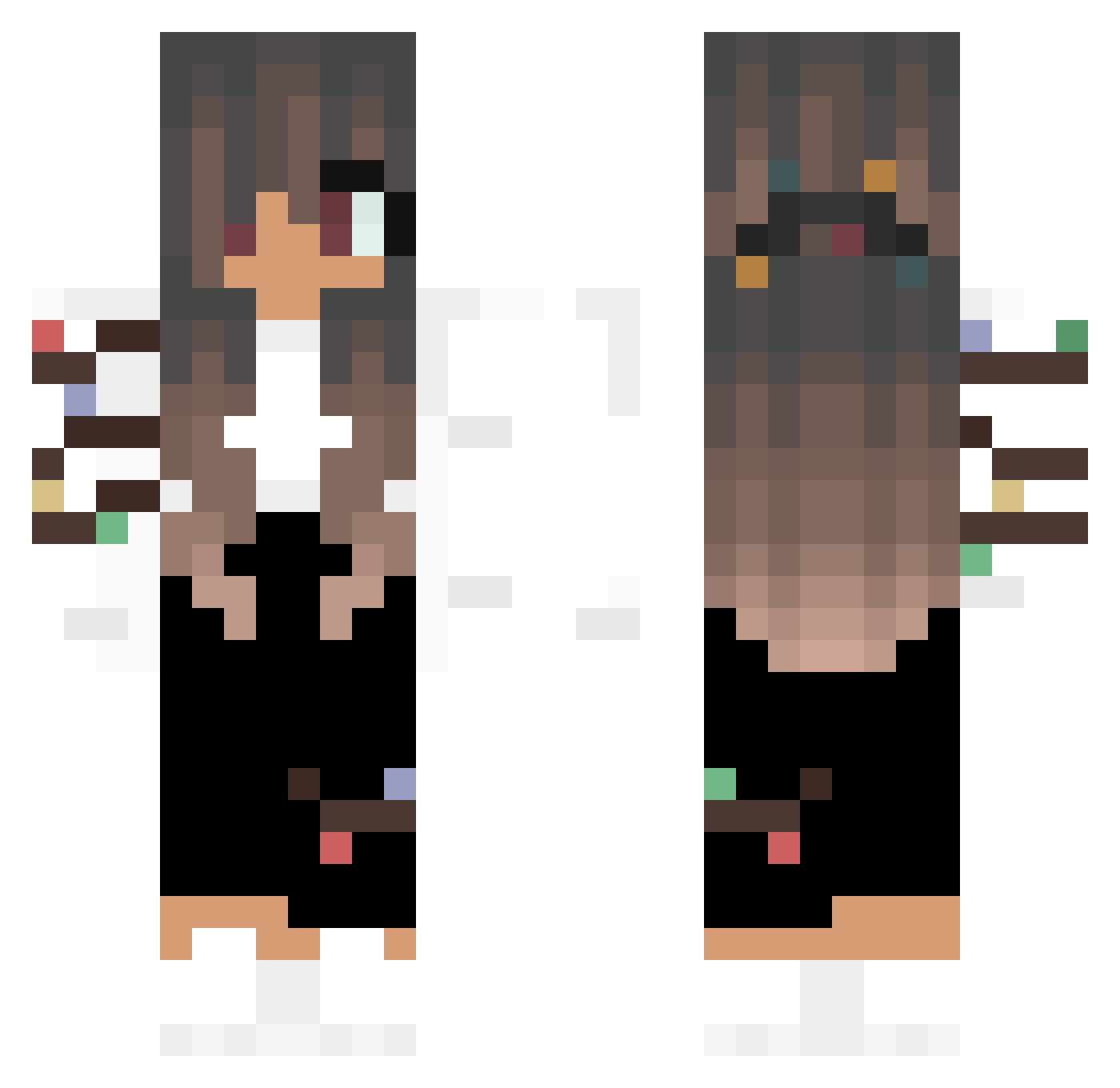 Arnacoeuse Minecraft skin, front and back view