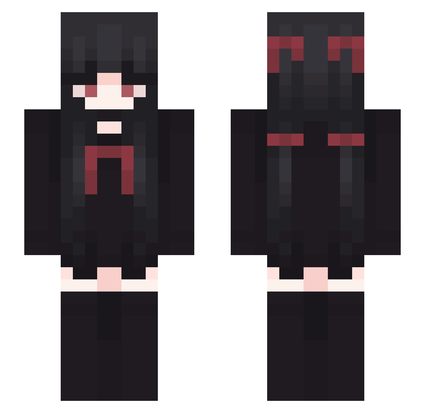 Hostile Minecraft skin, front and back view