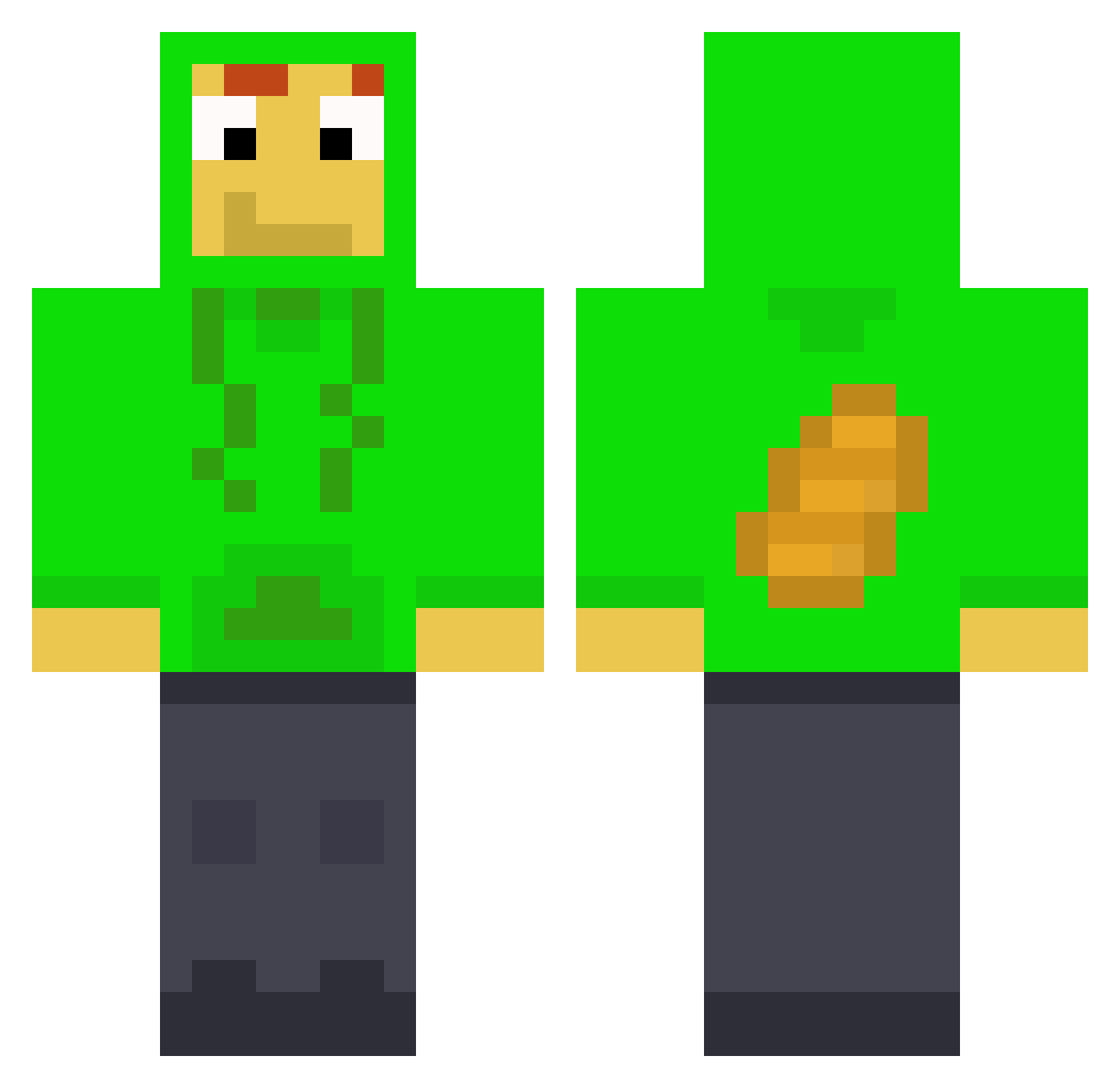 Typisch_saki Minecraft skin, front and back view