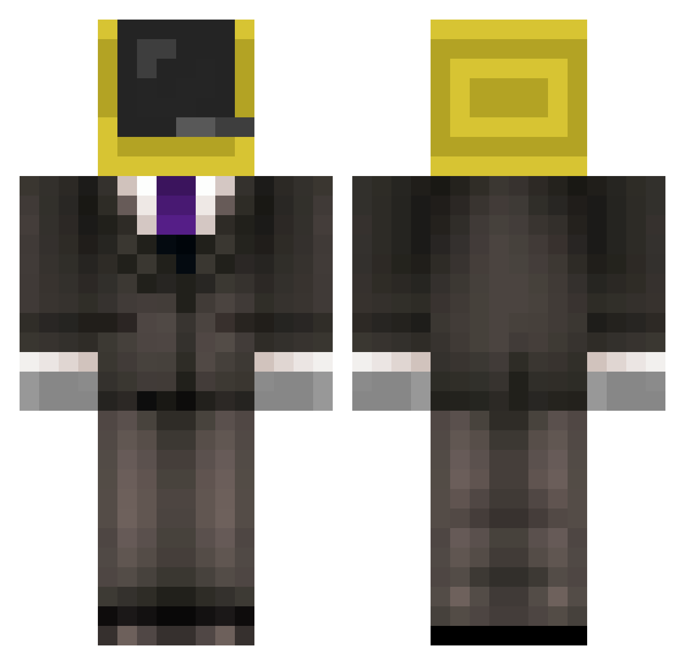 Redstonemastr Minecraft skin, front and back view