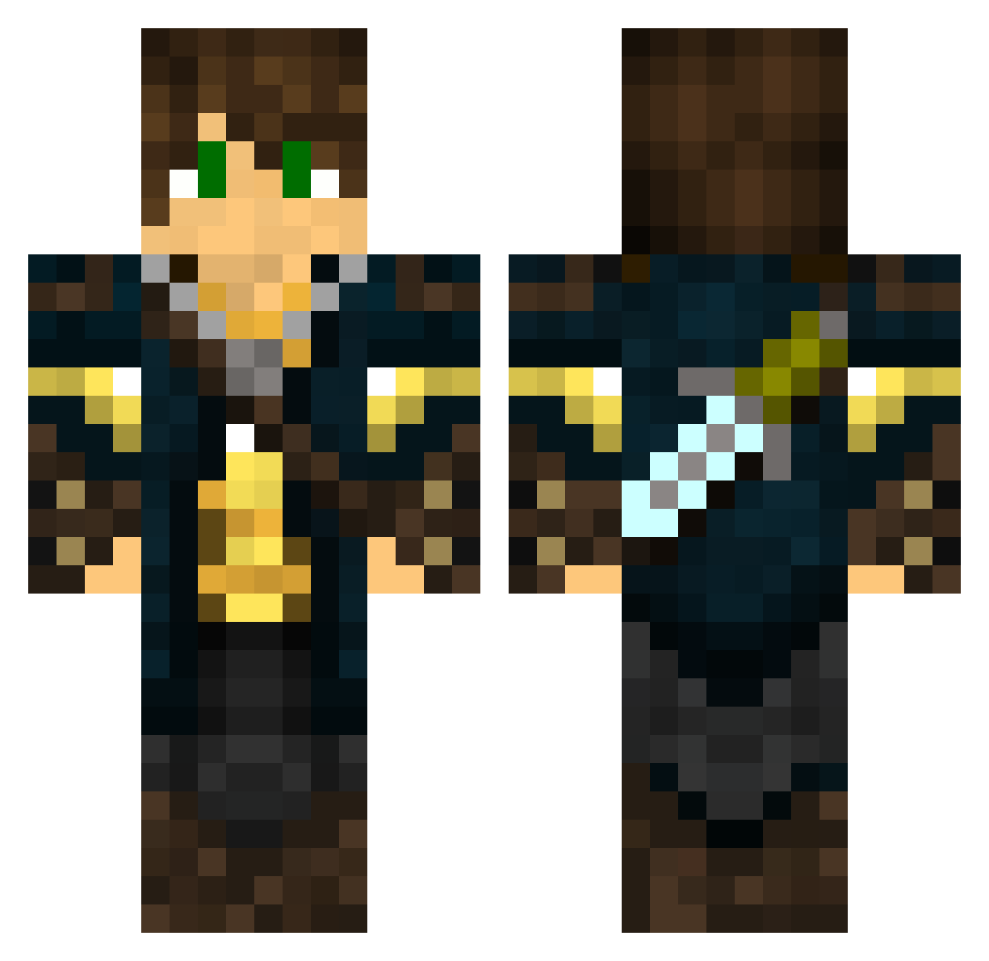 _Fxmoir Minecraft skin, front and back view