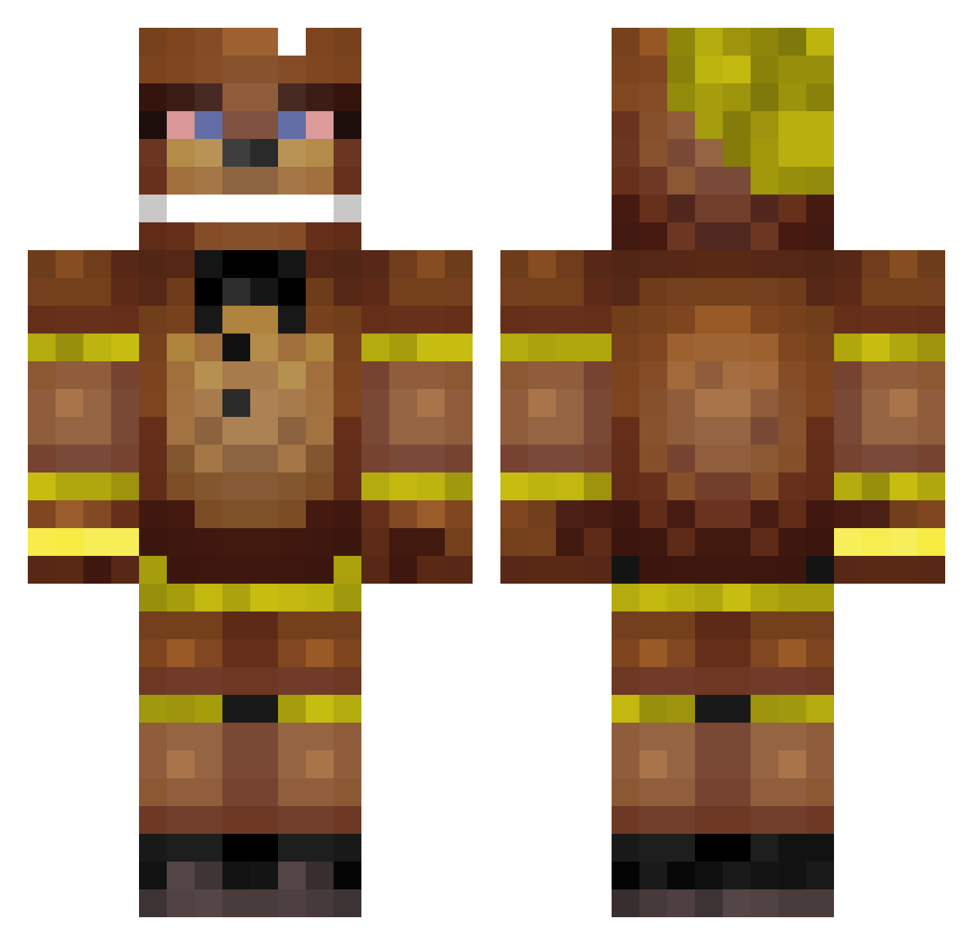 SmileSome Minecraft skin, front and back view