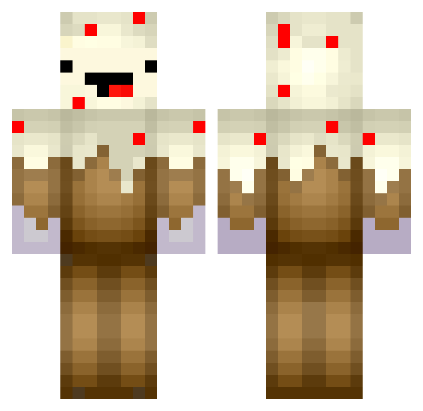 belaud Minecraft skin, front and back view