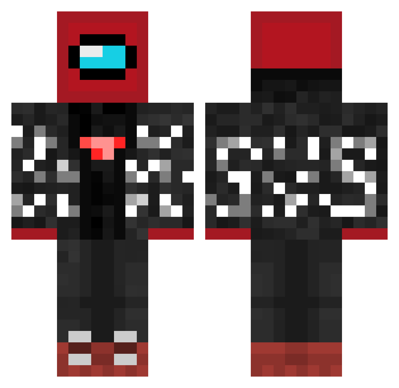 NASEQIR Minecraft skin, front and back view