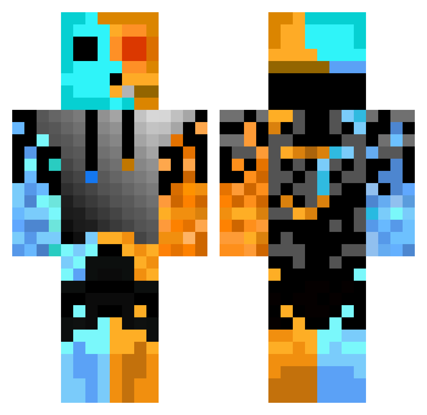 Last_Aceh Minecraft skin, front and back view