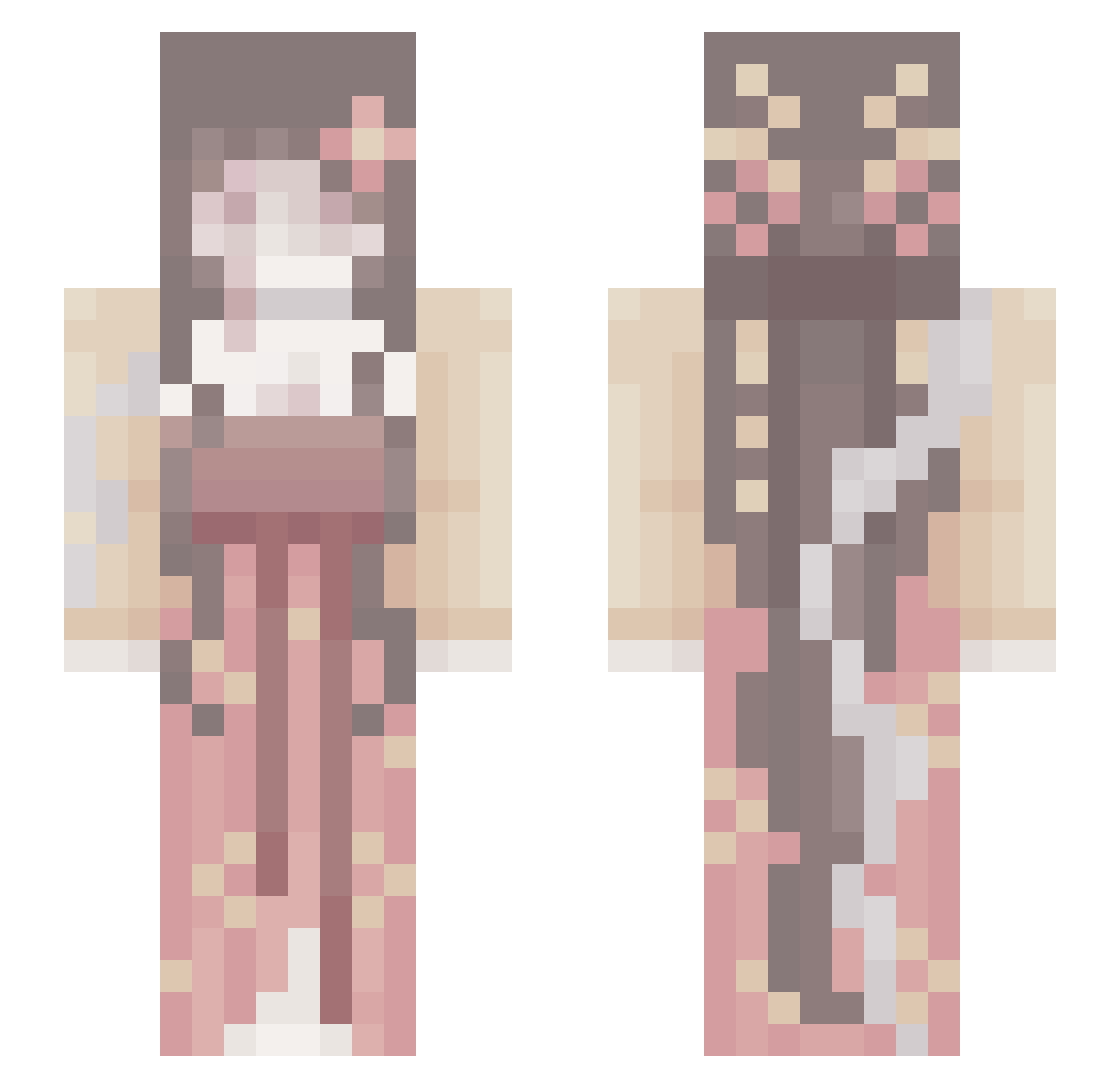 Claleo Minecraft skin, front and back view