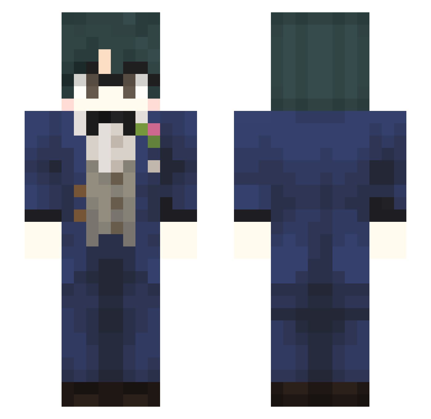 Raekit Minecraft skin, front and back view