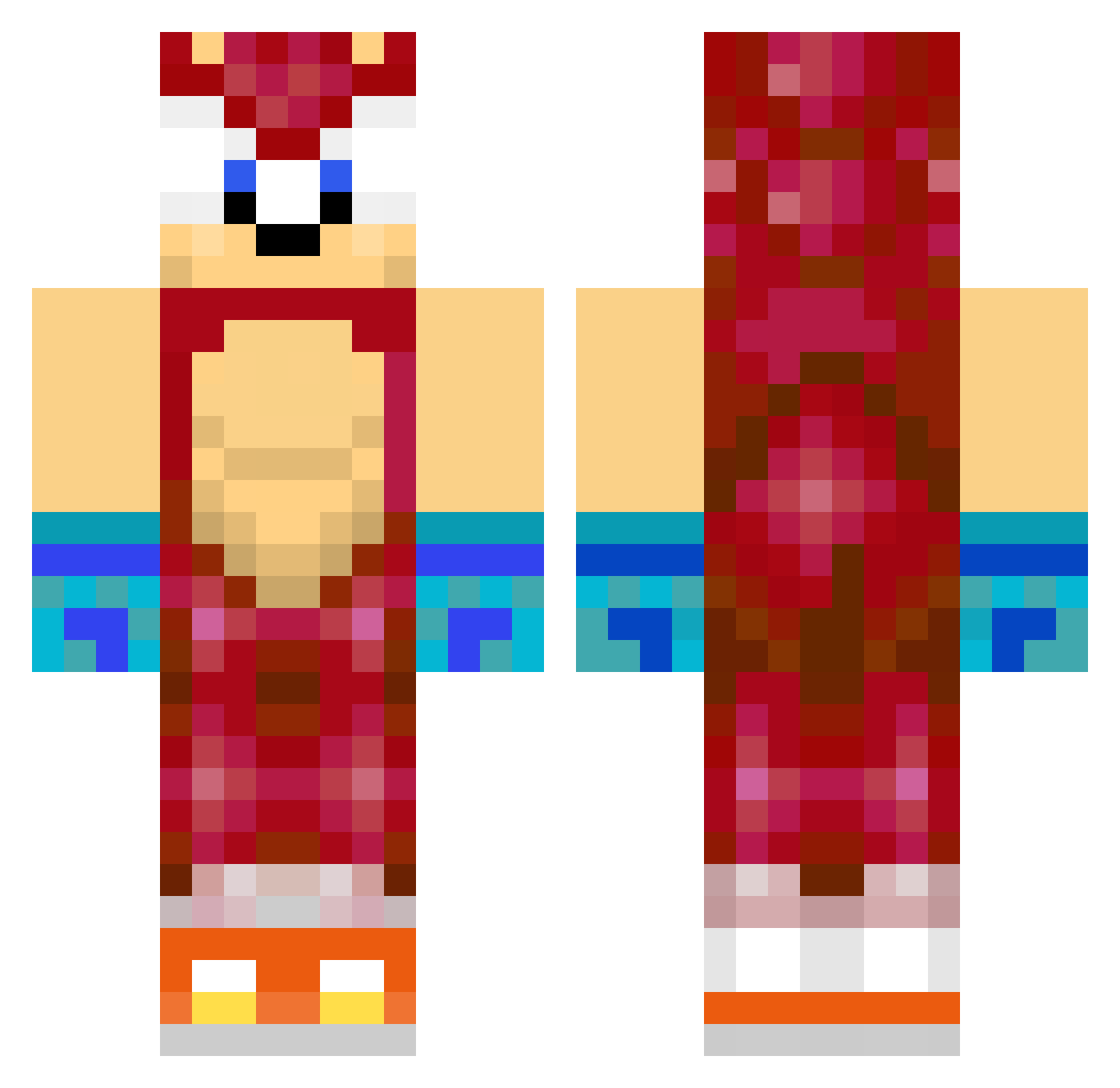 ZertyStrongMAN Minecraft skin, front and back view
