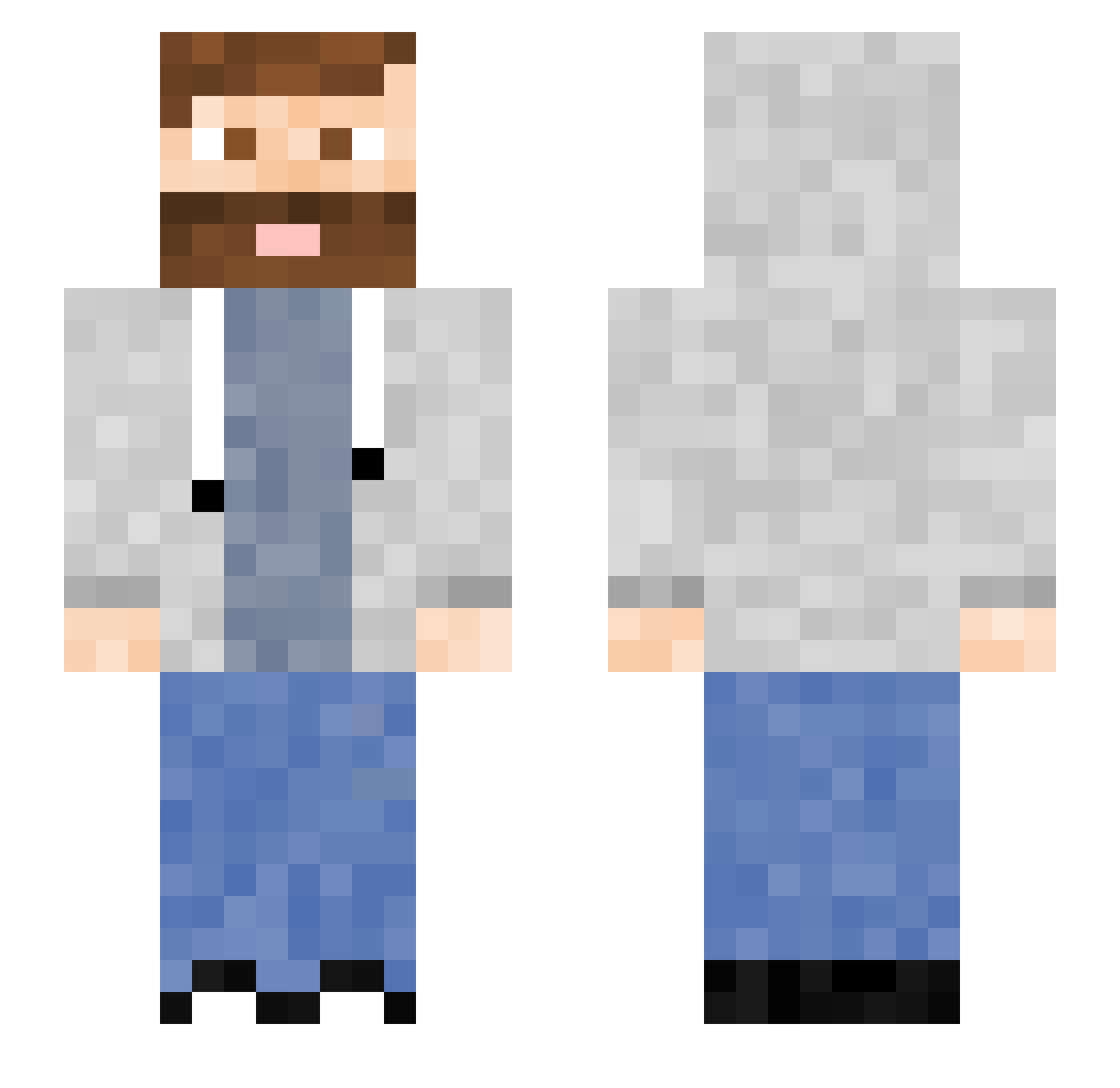 Truello Minecraft skin, front and back view