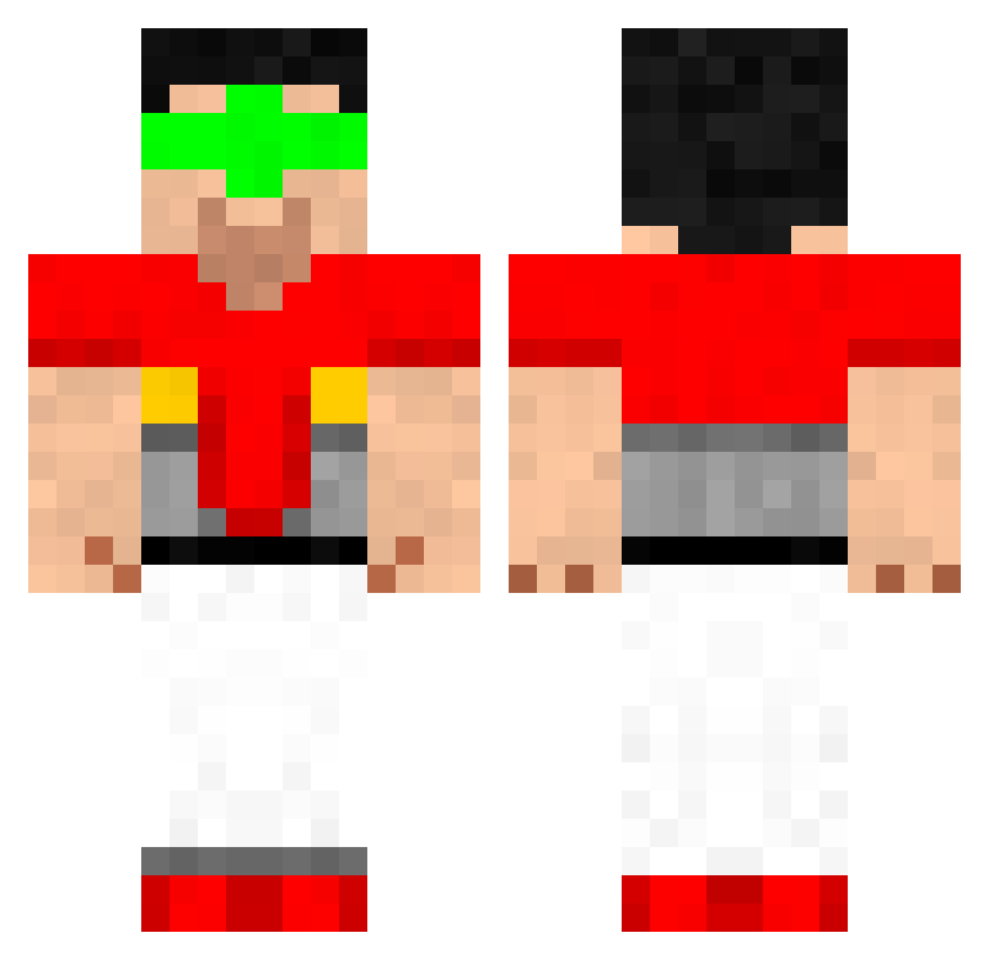 Cyke Minecraft skin, front and back view