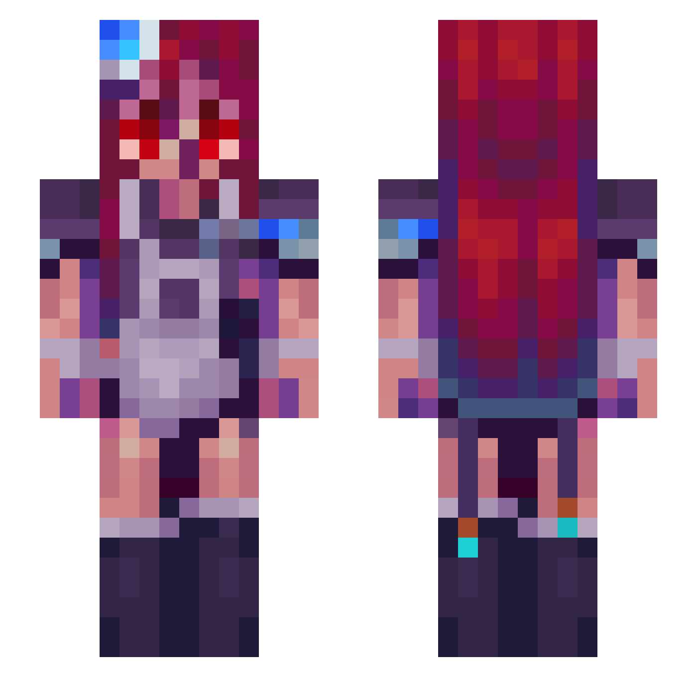 Tskaza_Keisei Minecraft skin, front and back view