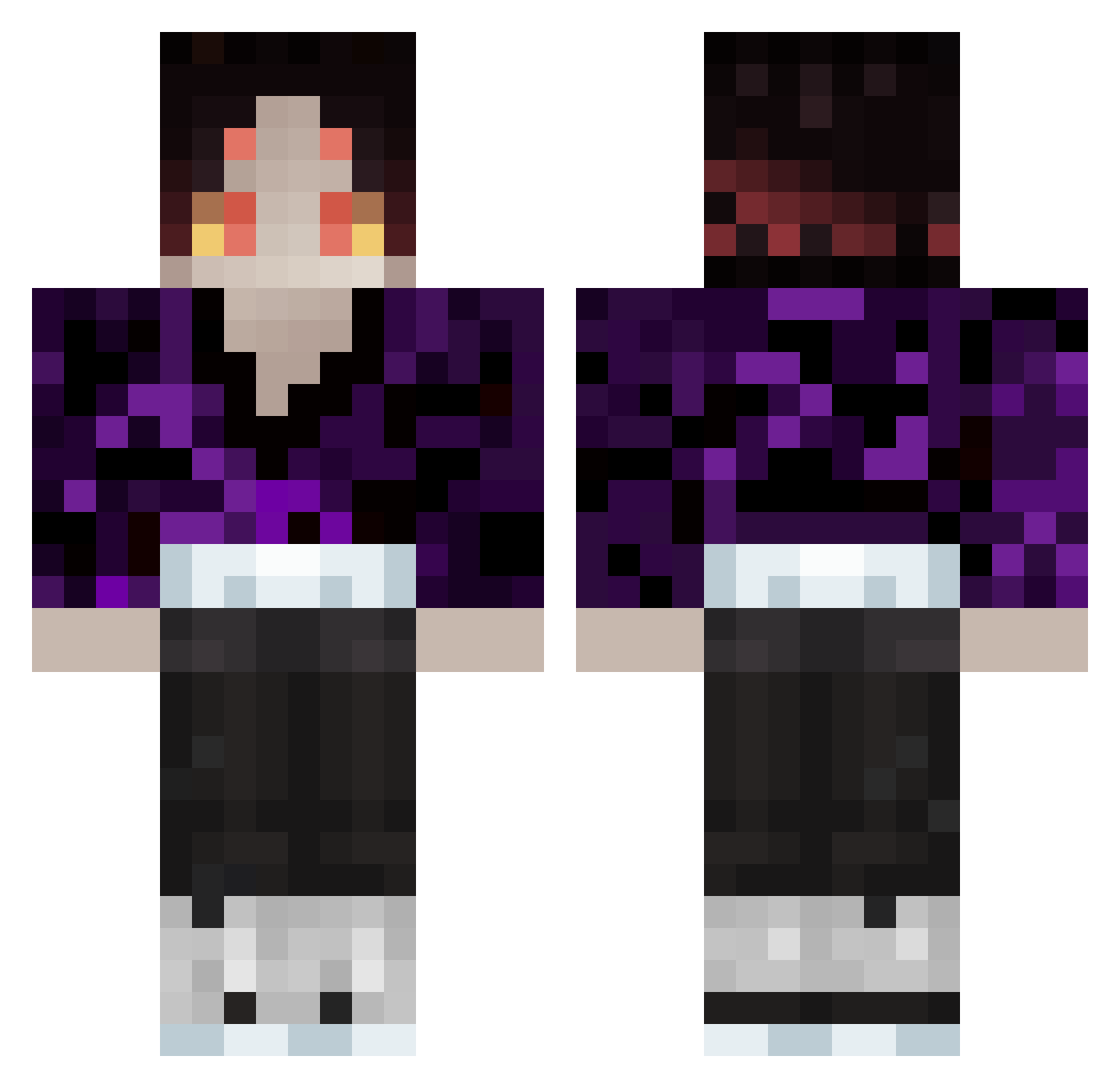 Evoris_ Minecraft skin, front and back view
