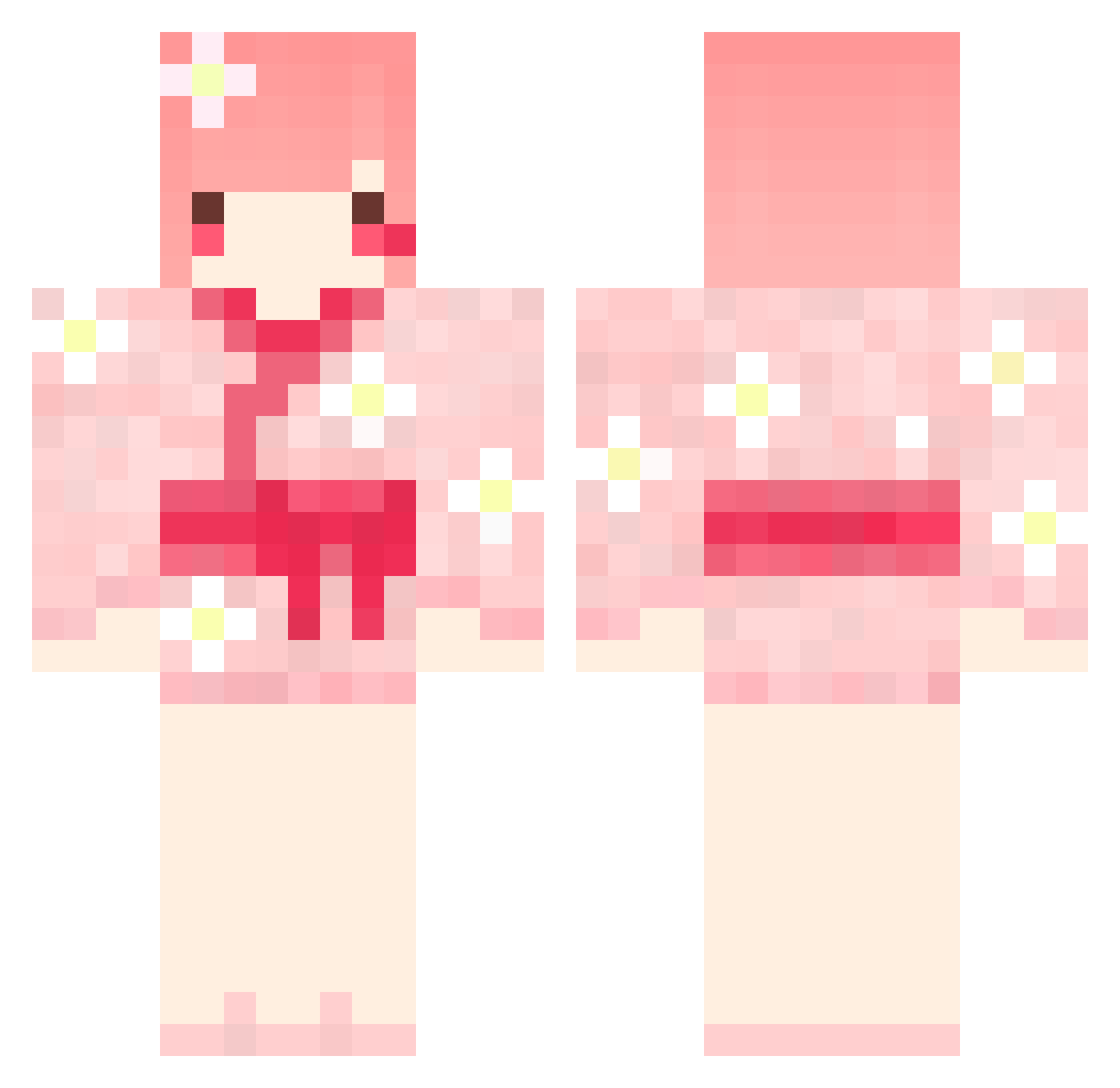 Anna Minecraft skin, front and back view