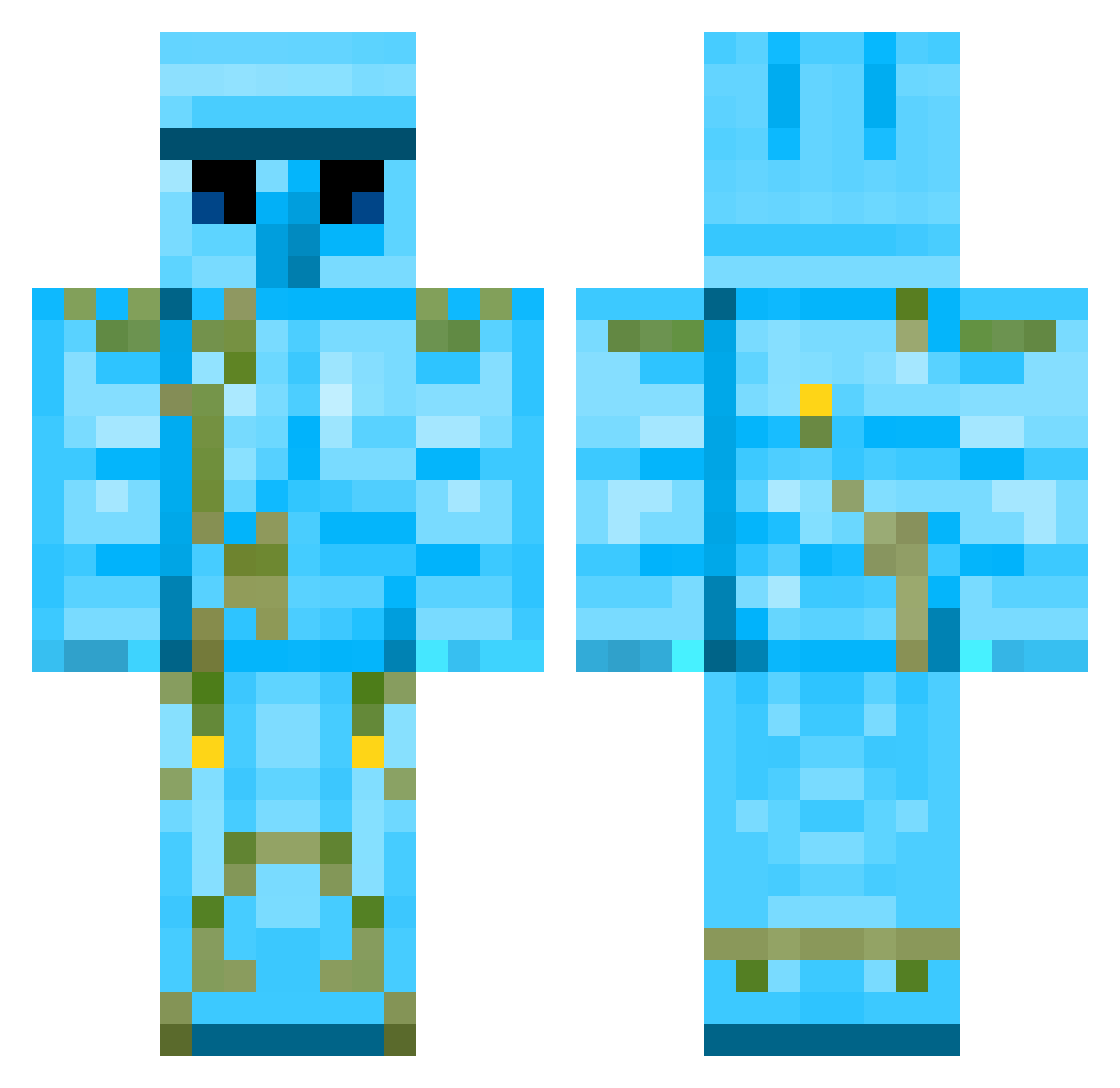 DaddyLongLegolas Minecraft skin, front and back view