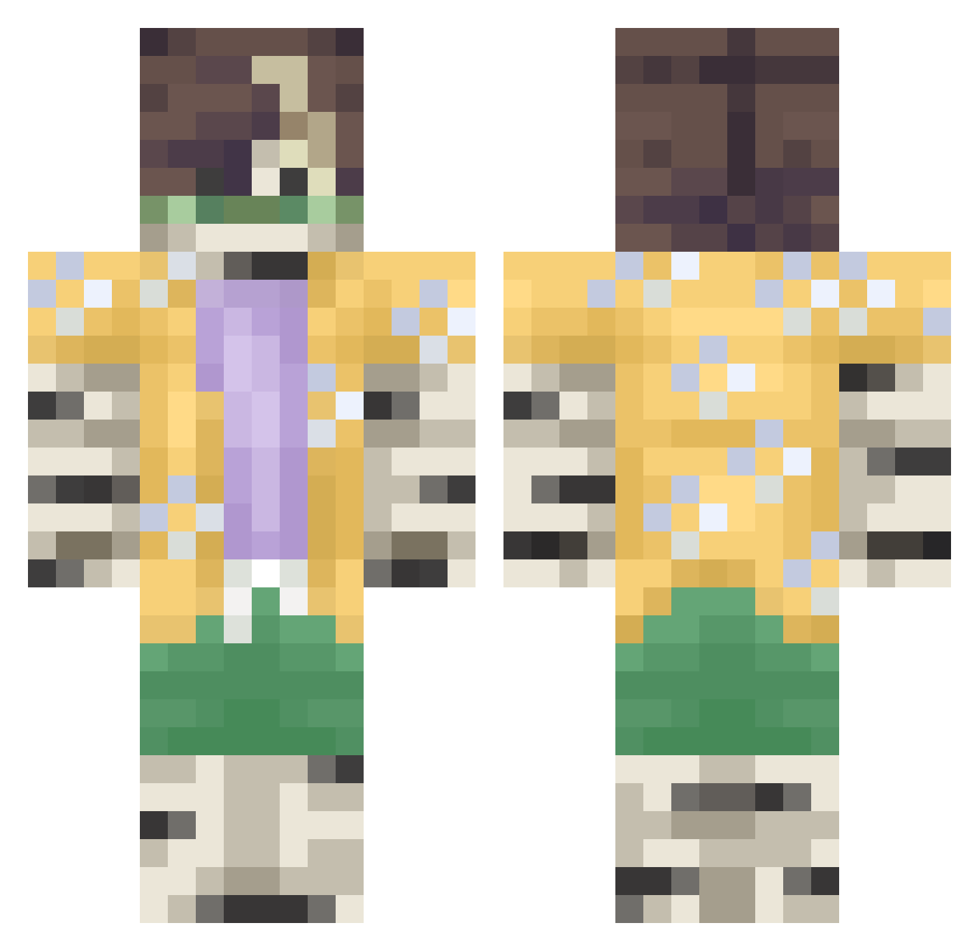 LastikBoy Minecraft skin, front and back view