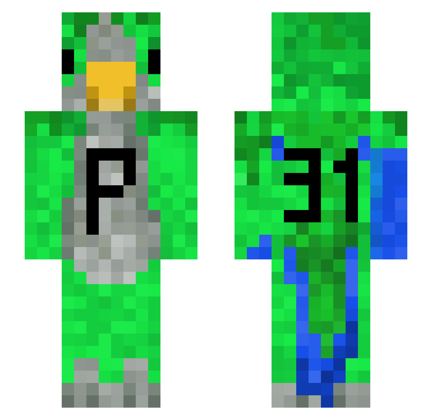 adanllanque Minecraft skin, front and back view