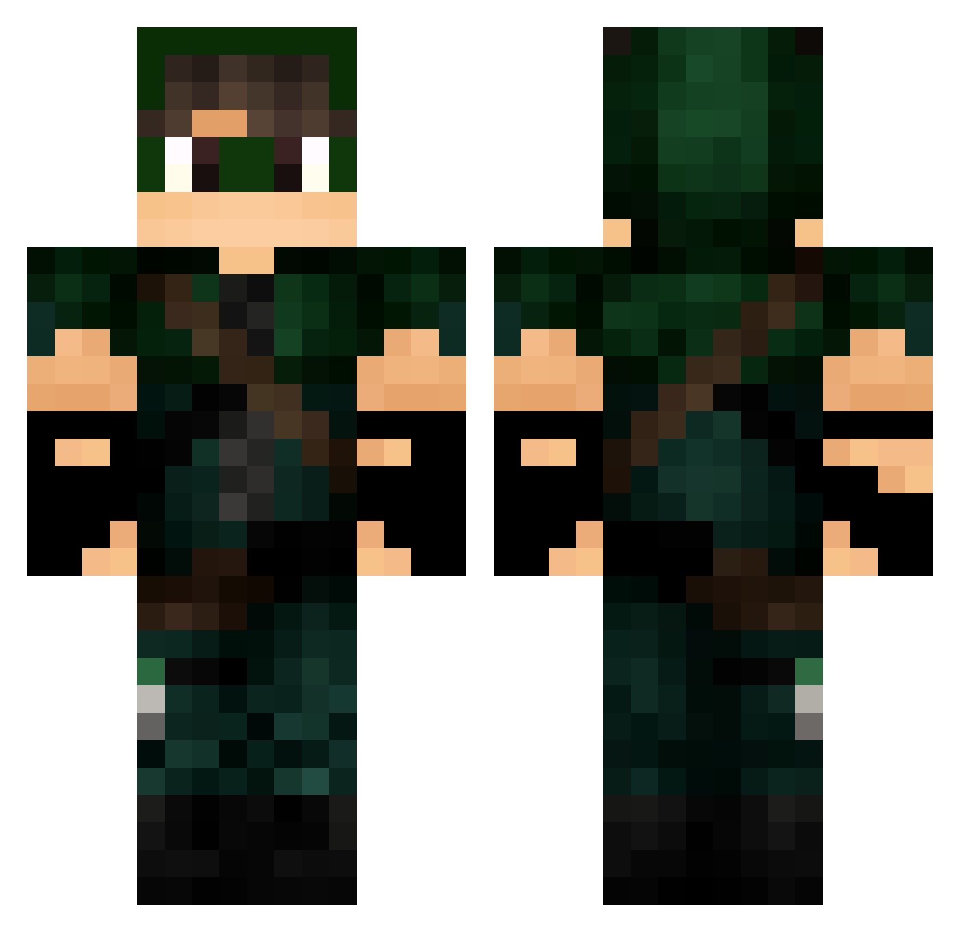 Sniper1235 Minecraft skin, front and back view