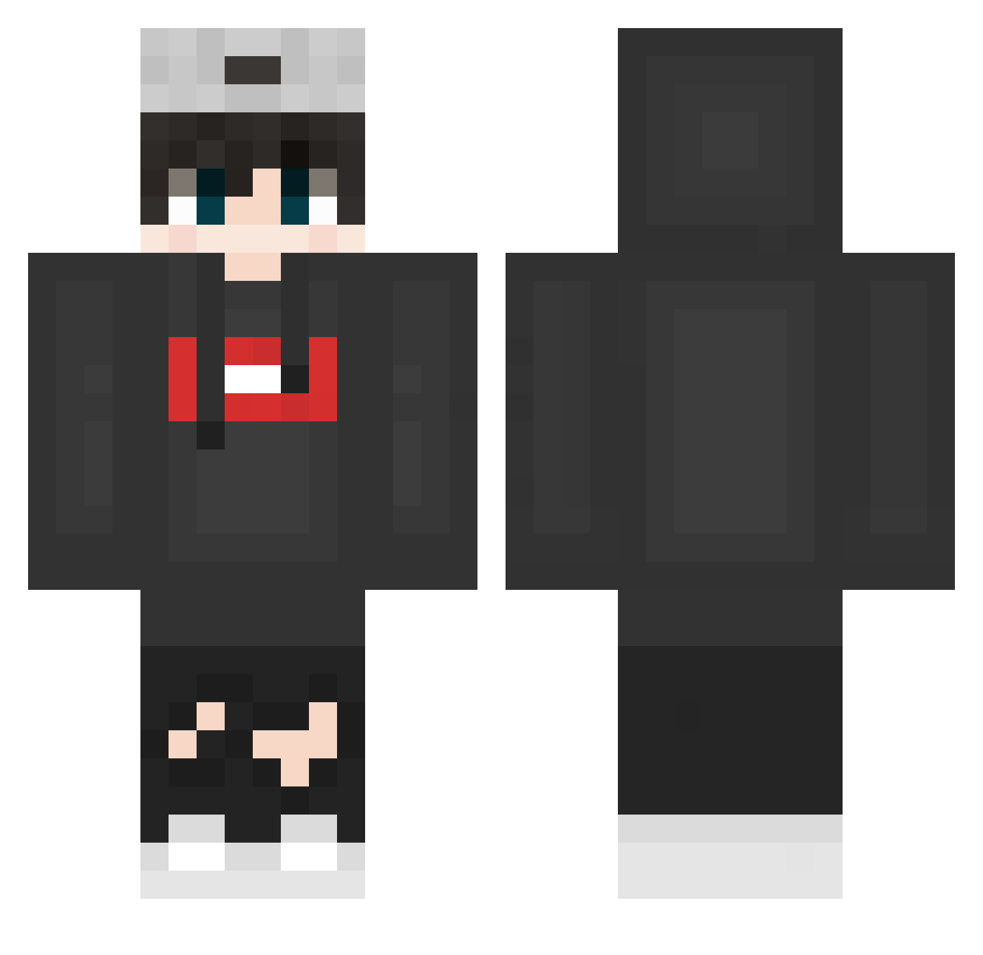 Dissembles Minecraft skin, front and back view