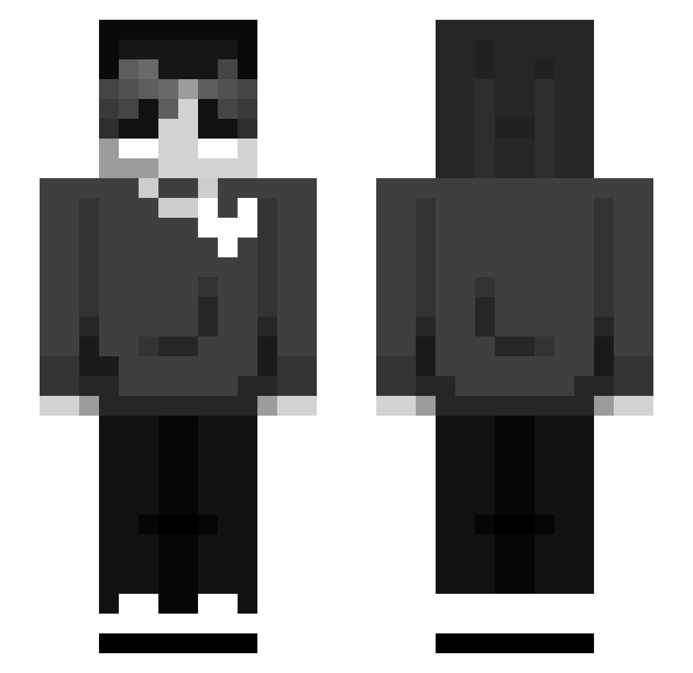 Elly209 Minecraft skin, front and back view