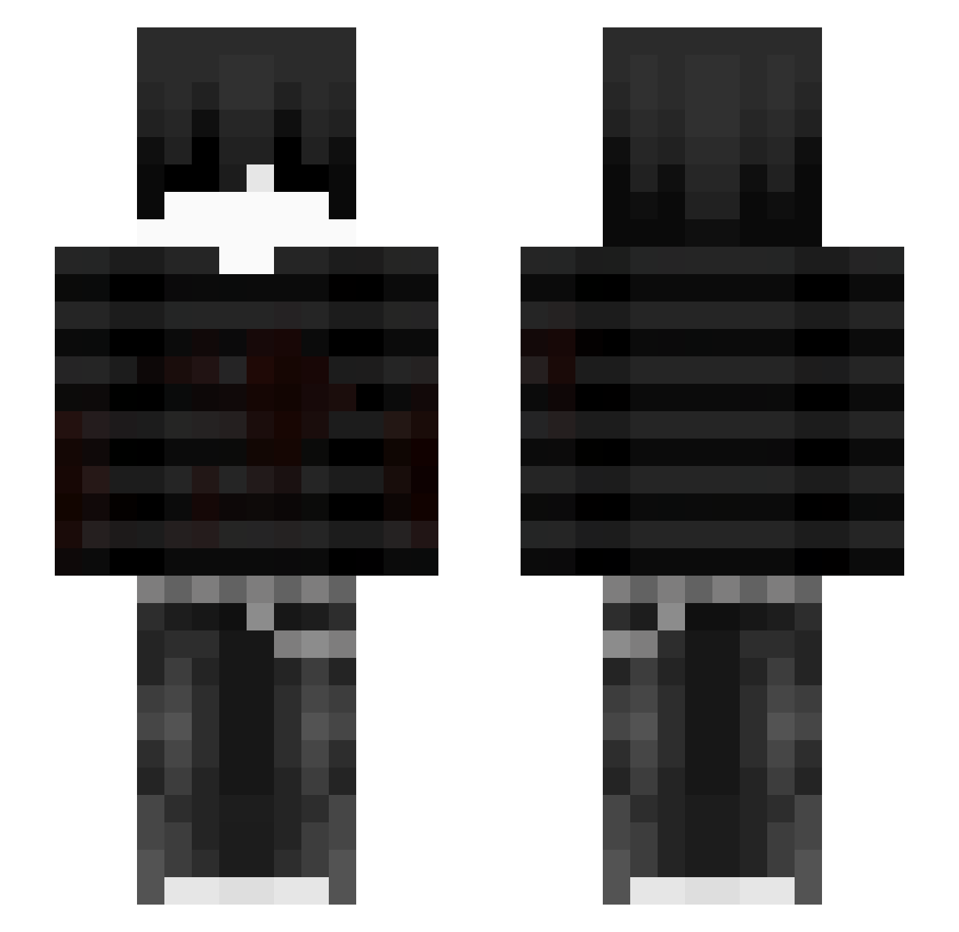 ShelterMelter23 Minecraft skin, front and back view