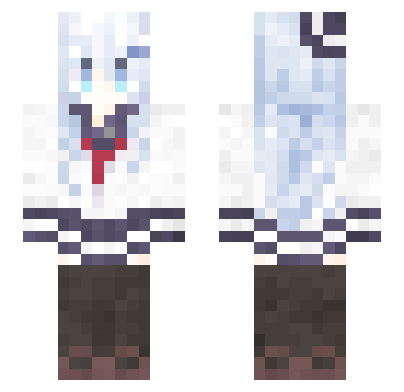 0shen Minecraft skin, front and back view